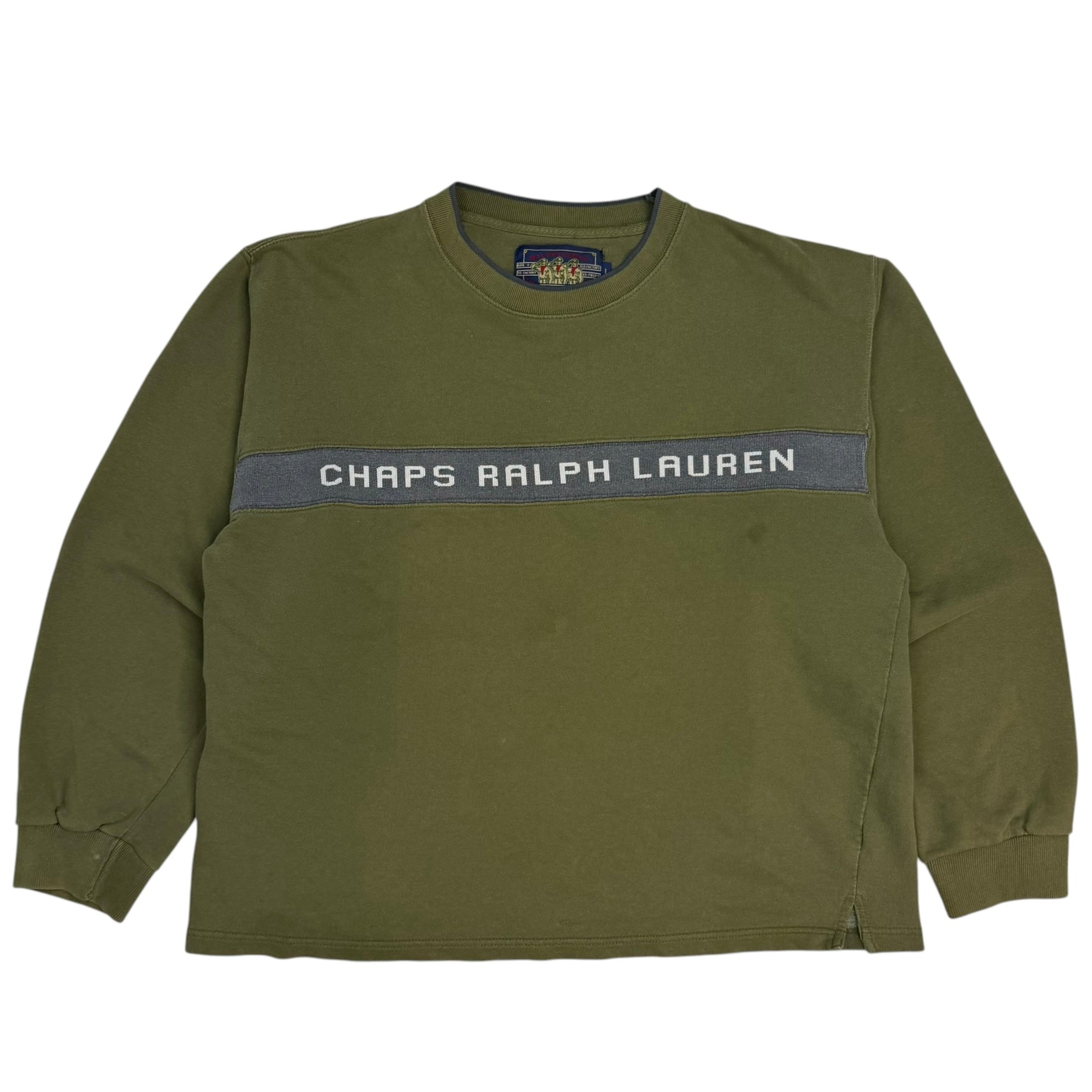 Vintage Chaps Ralph Lauren Spellout Crewneck Green