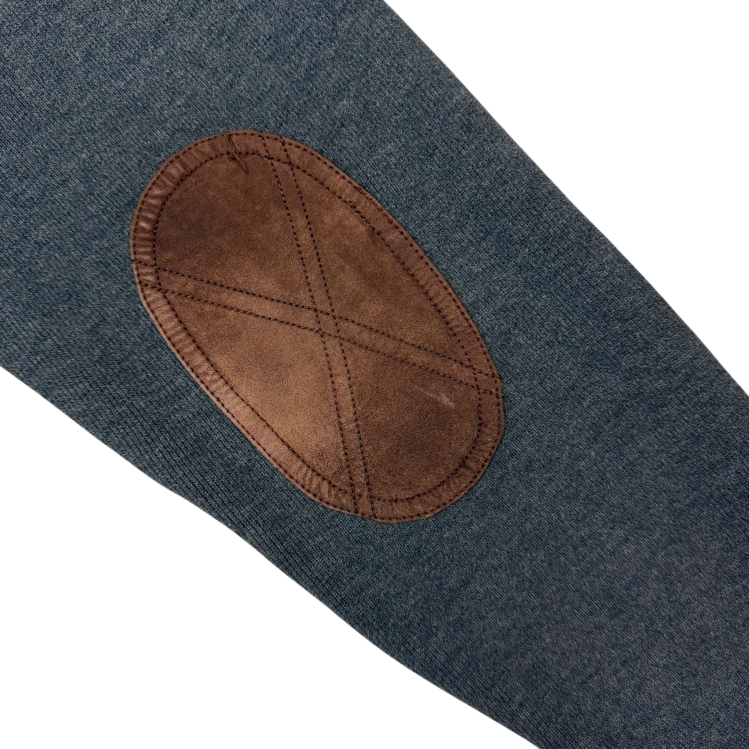 Vintage Polo Ralph Lauren Elbow Patch Hoodie Dark Grey