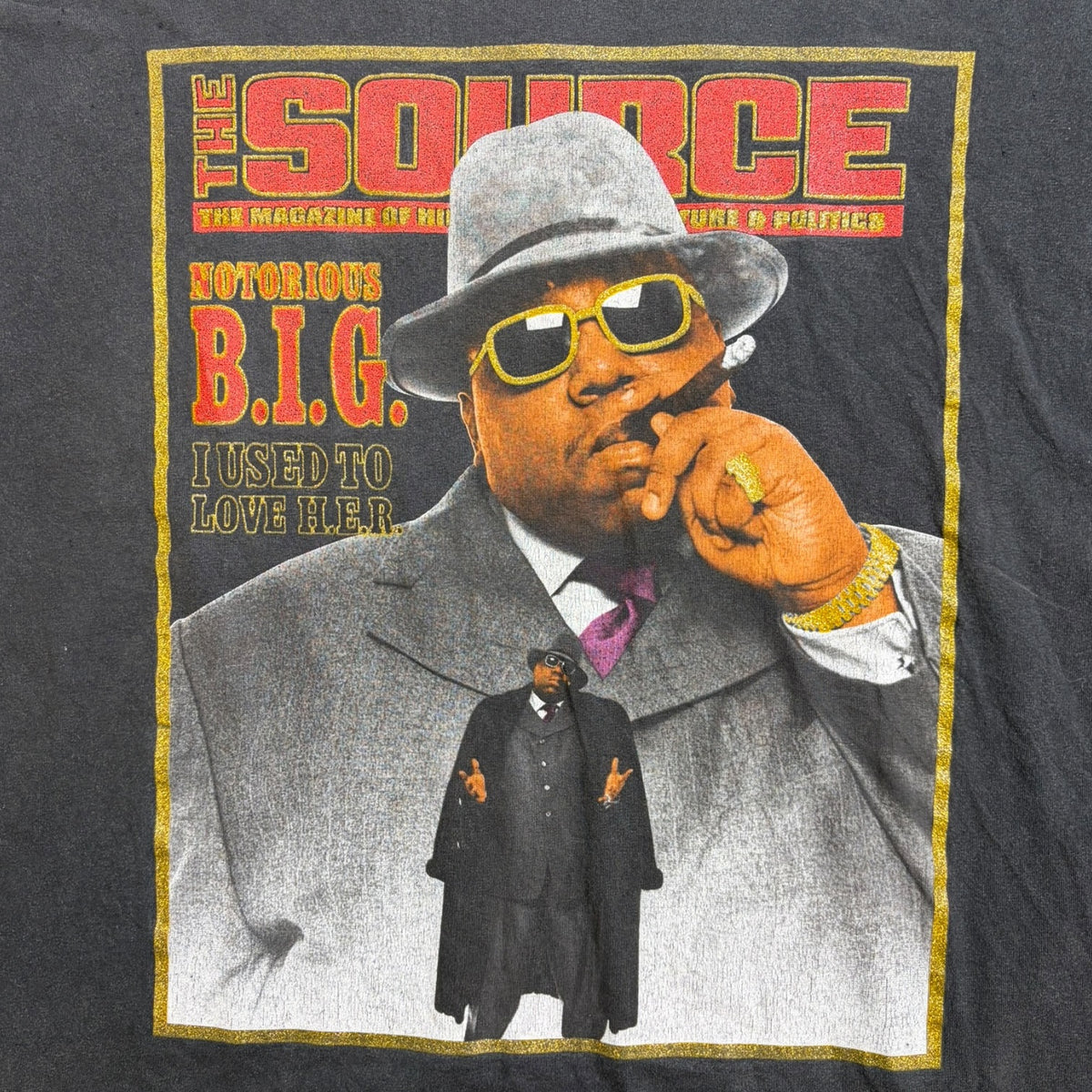 Vintage 90s Biggie Smalls “Notorious B.I.G” The Source Magazine Rap T-Shirt Black