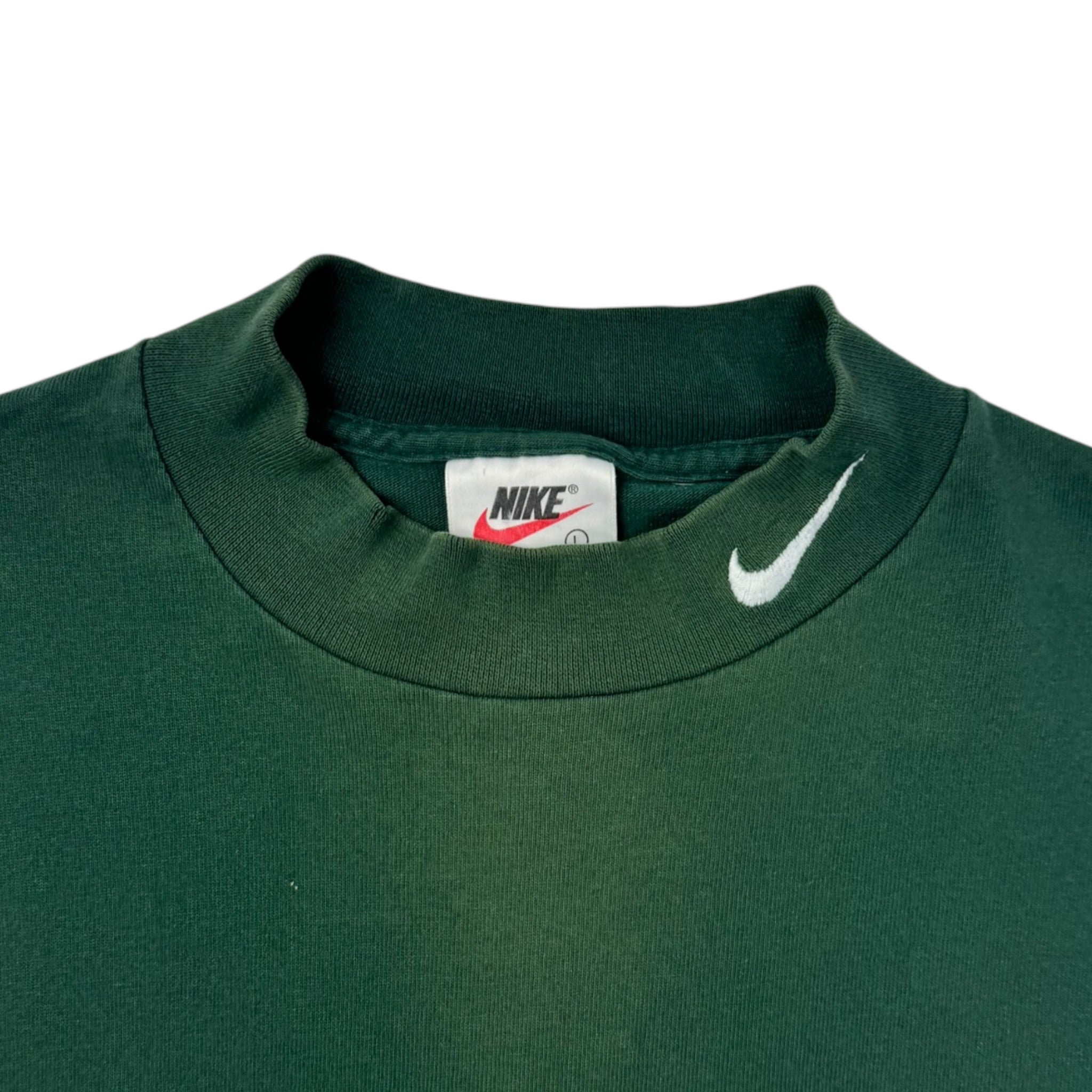 Vintage 90s Nike Mock Neck Shirt Green