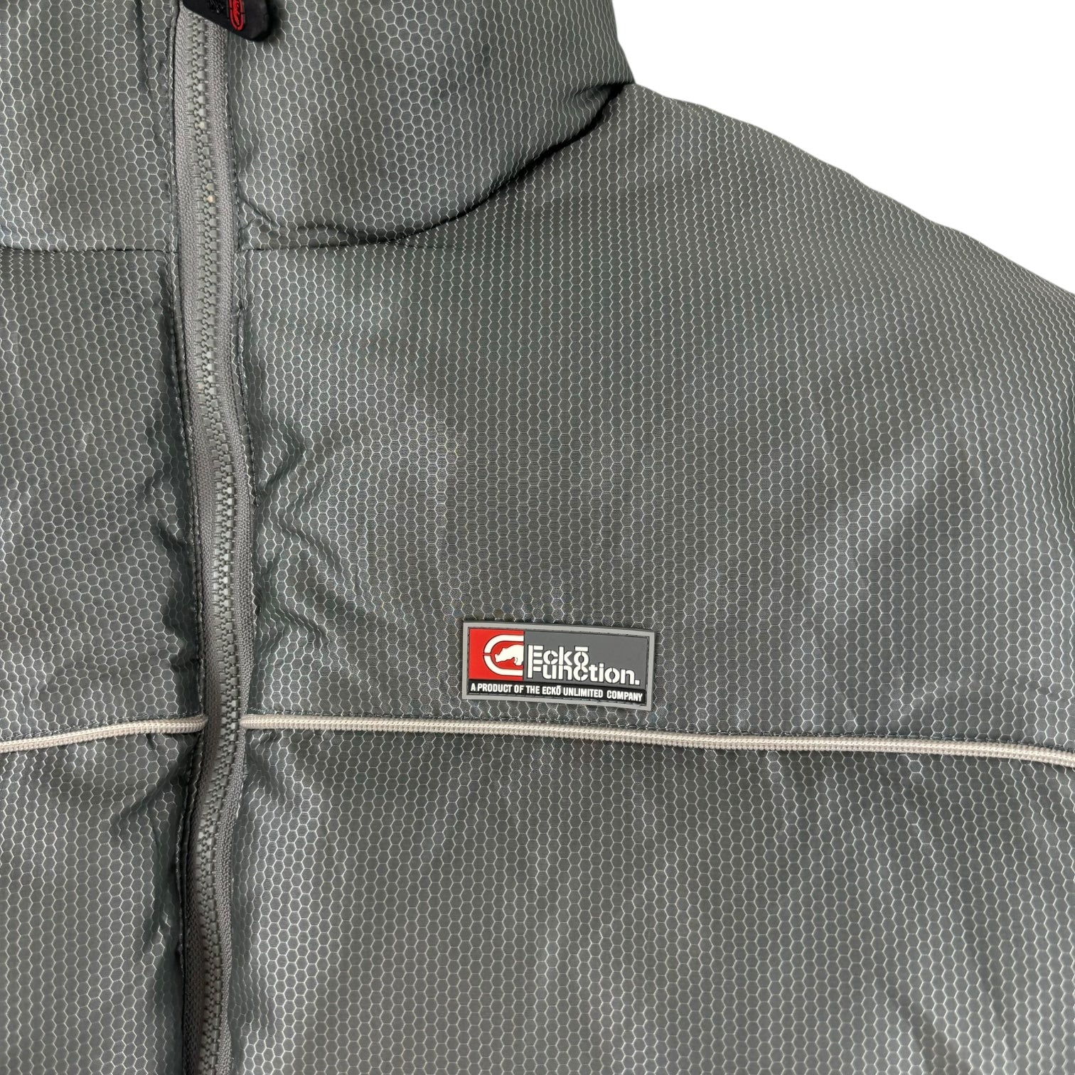 Vintage Y2K Reversible Ecko Function Puffer Jacket Grey