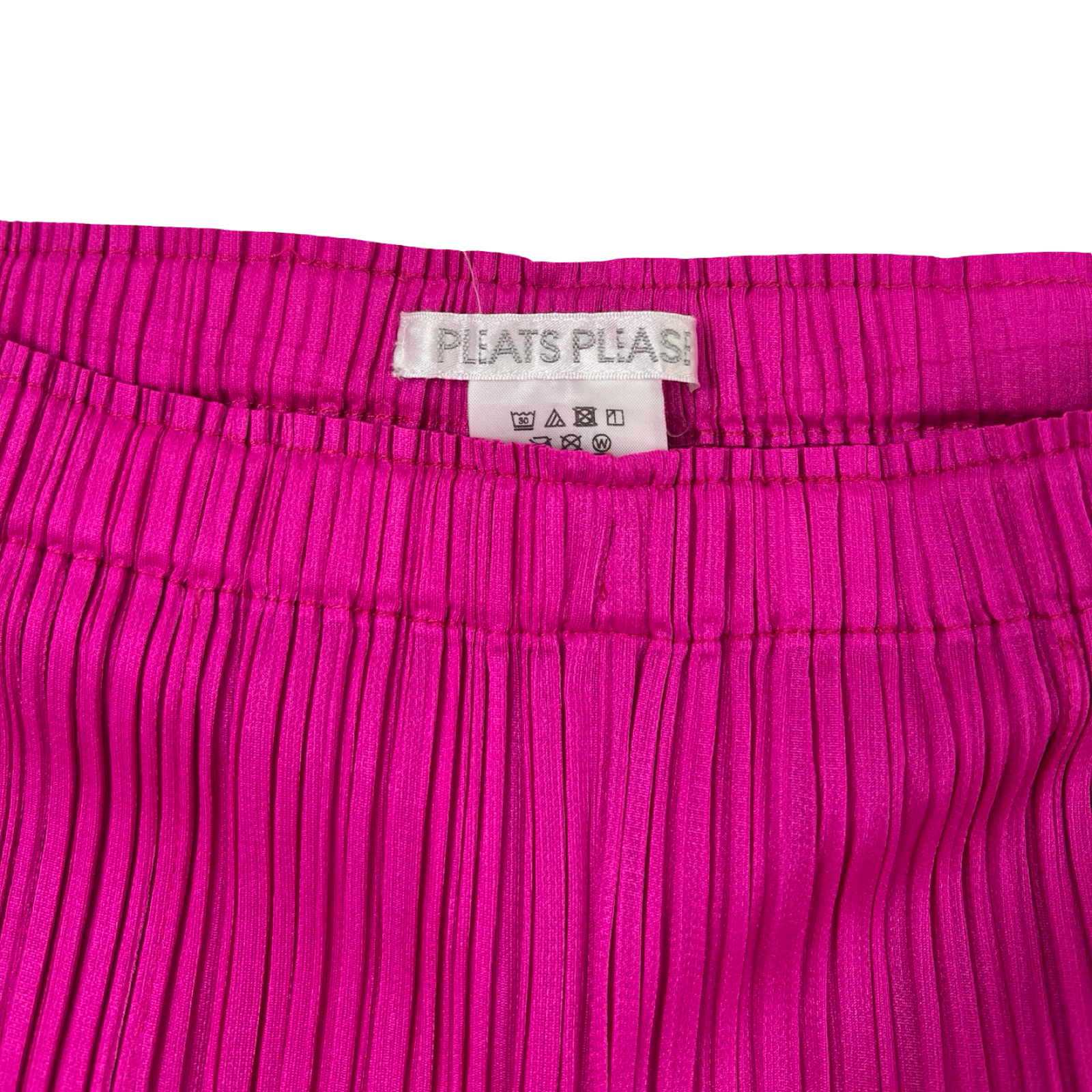 (W) Pleats Please Issey Miyake Pleated Elasticated Waistband Trousers Hot Pink