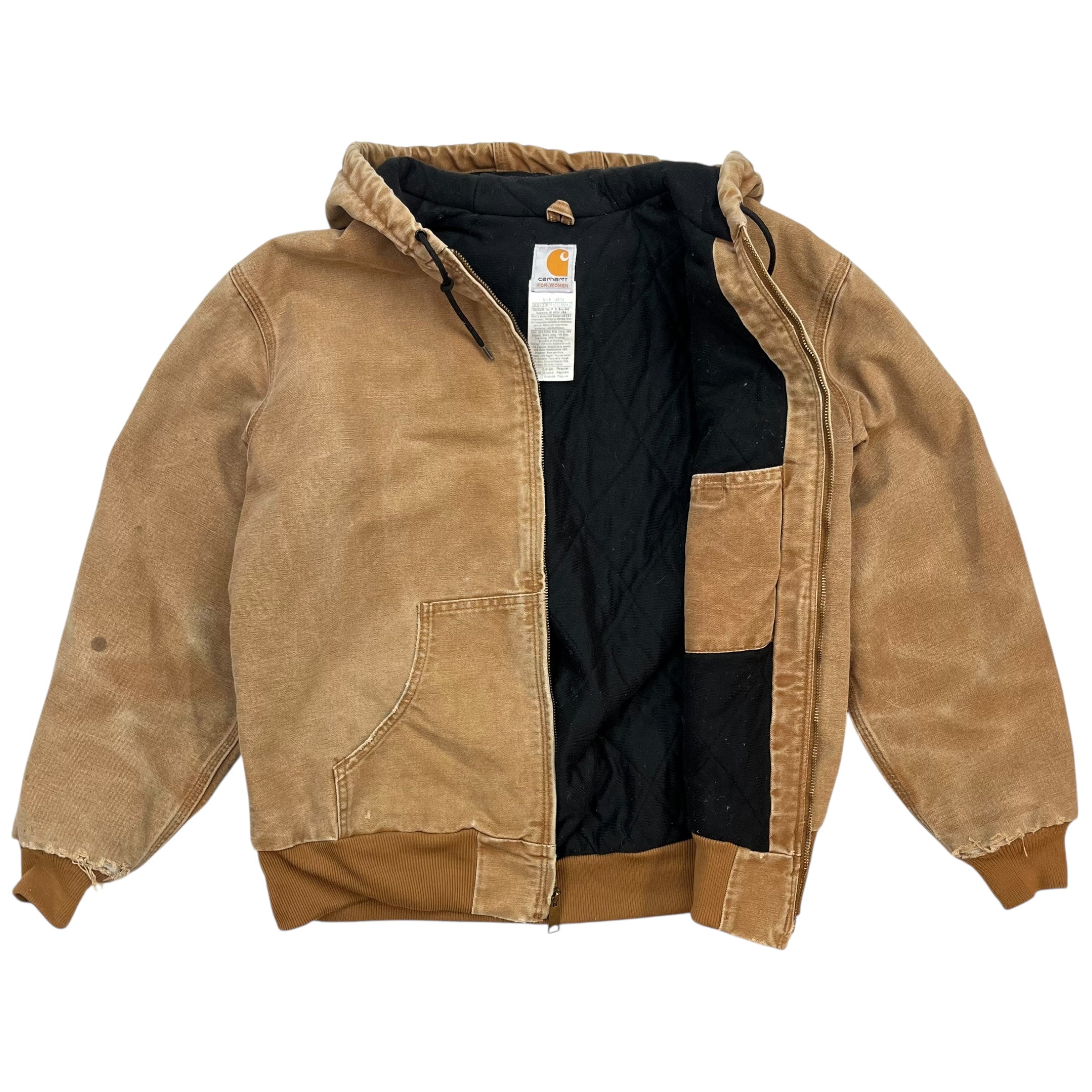 Vintage Carhartt Active Hooded Jacket Tan Brown