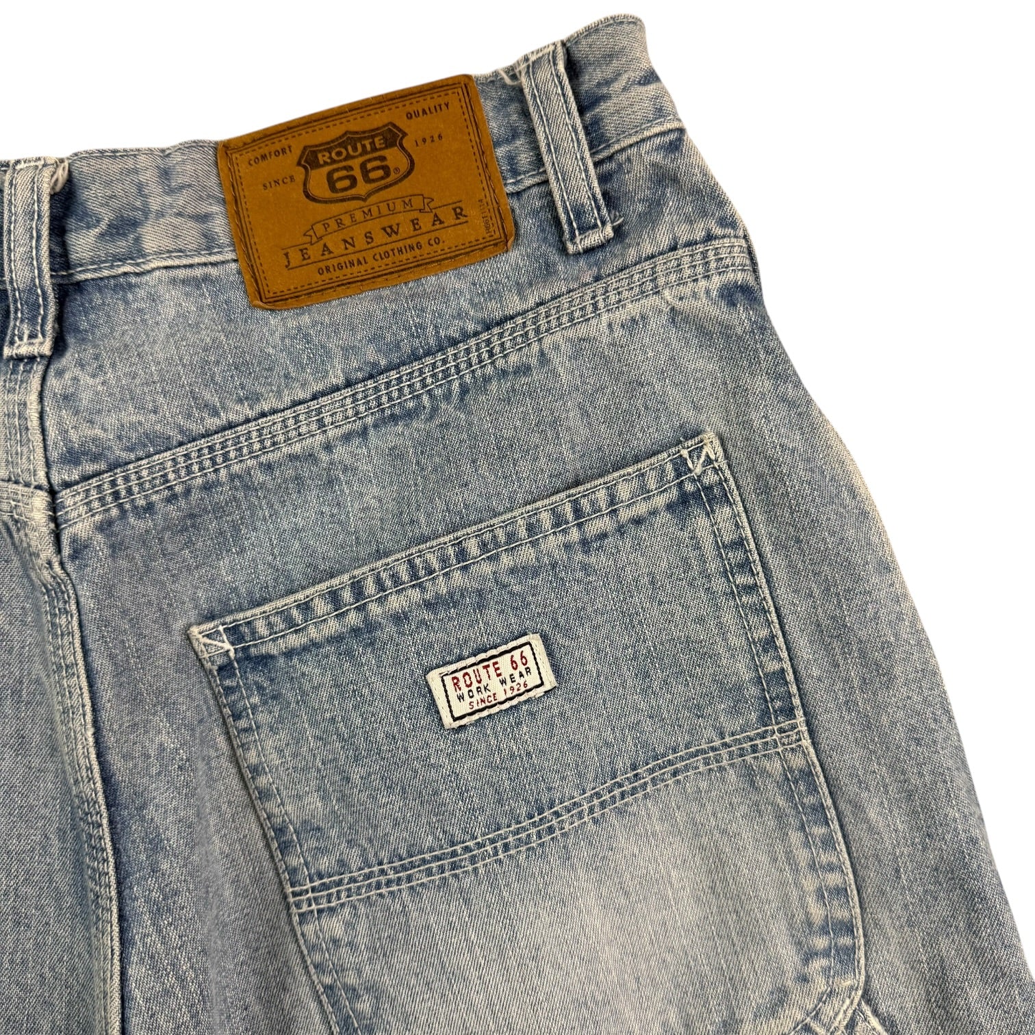 (W) Vintage Route 66 Denim Pants Light Wash