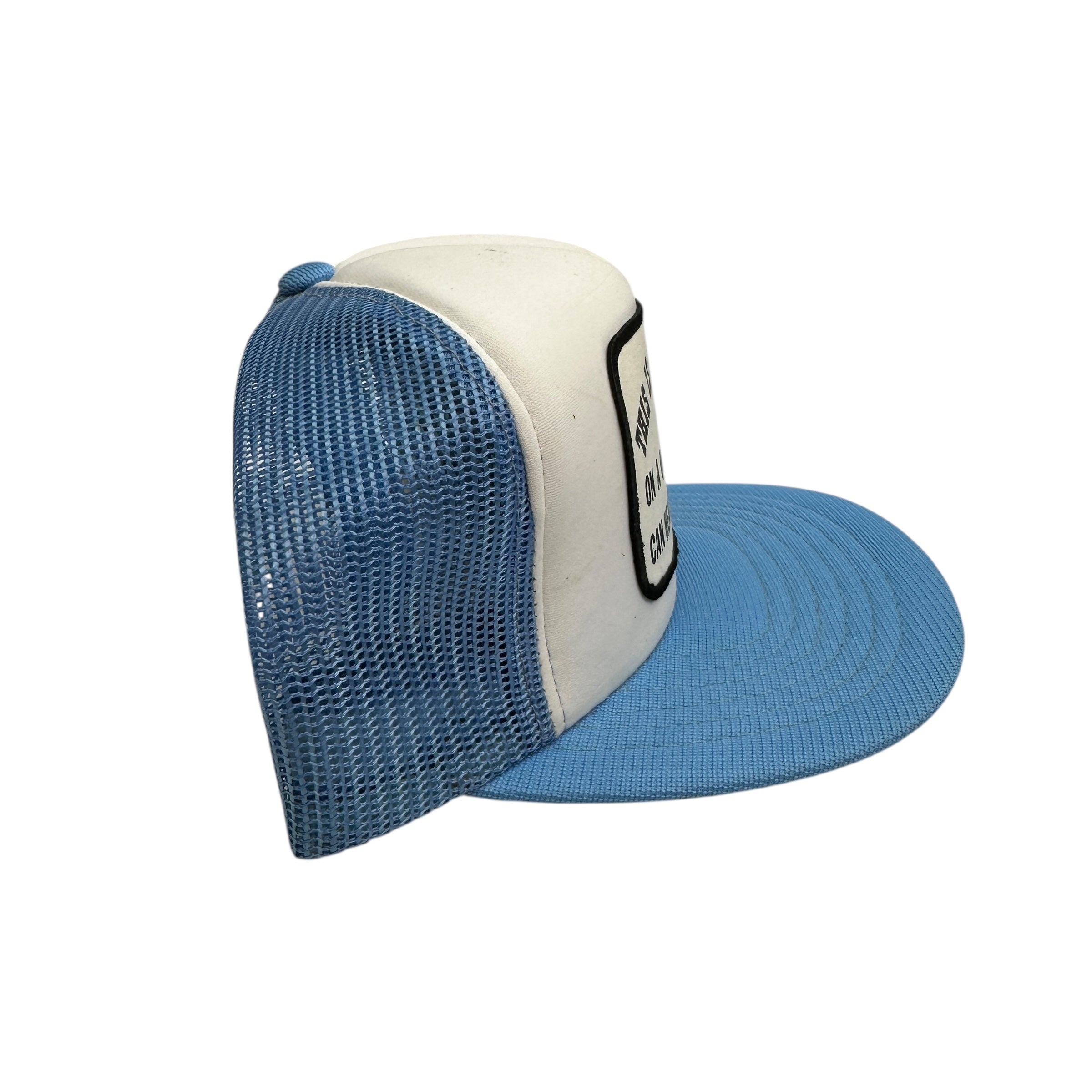 Vintage Ford vs Chevy Trucker Hat Baby Blue