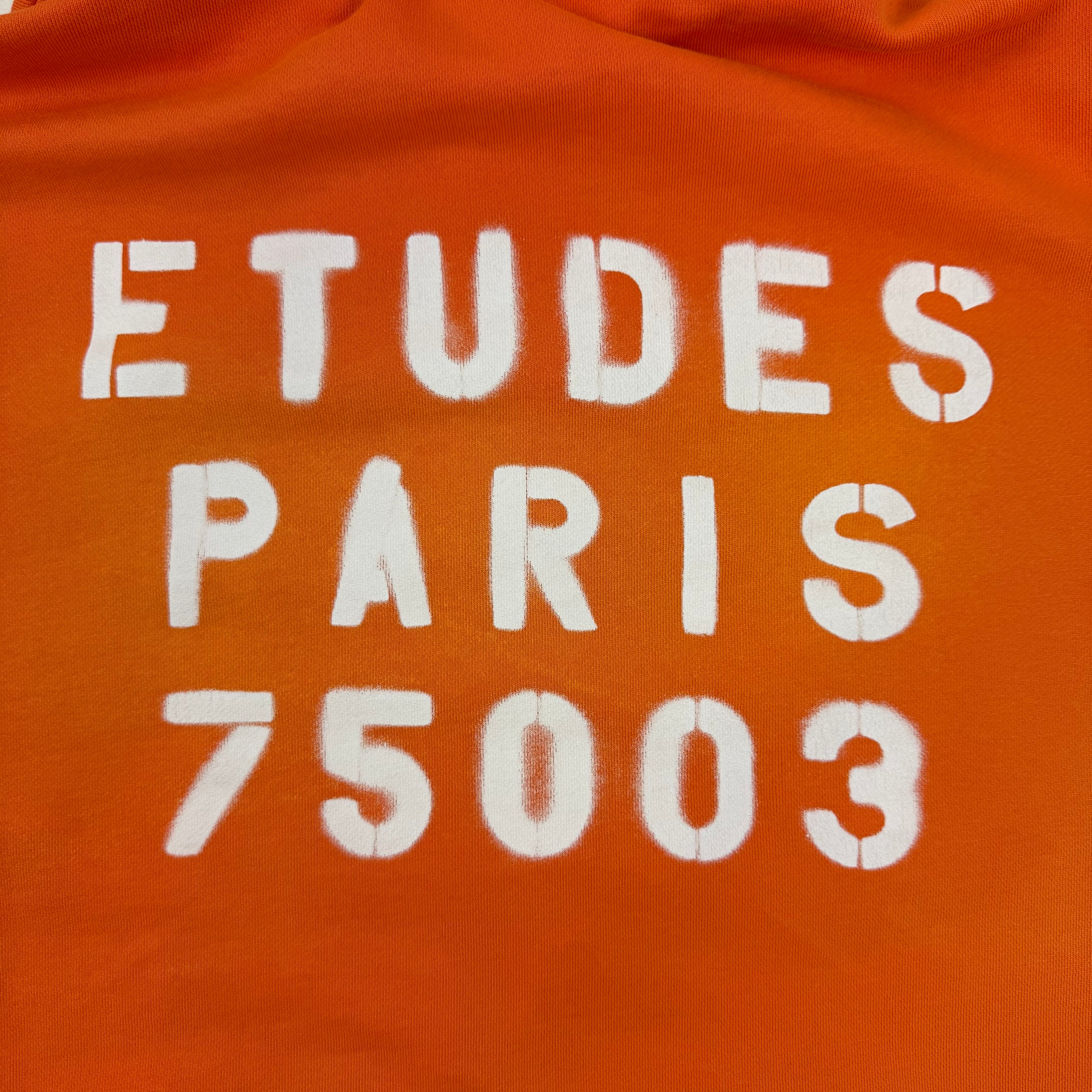 Études Stencil Zip Up Hoodie Orange