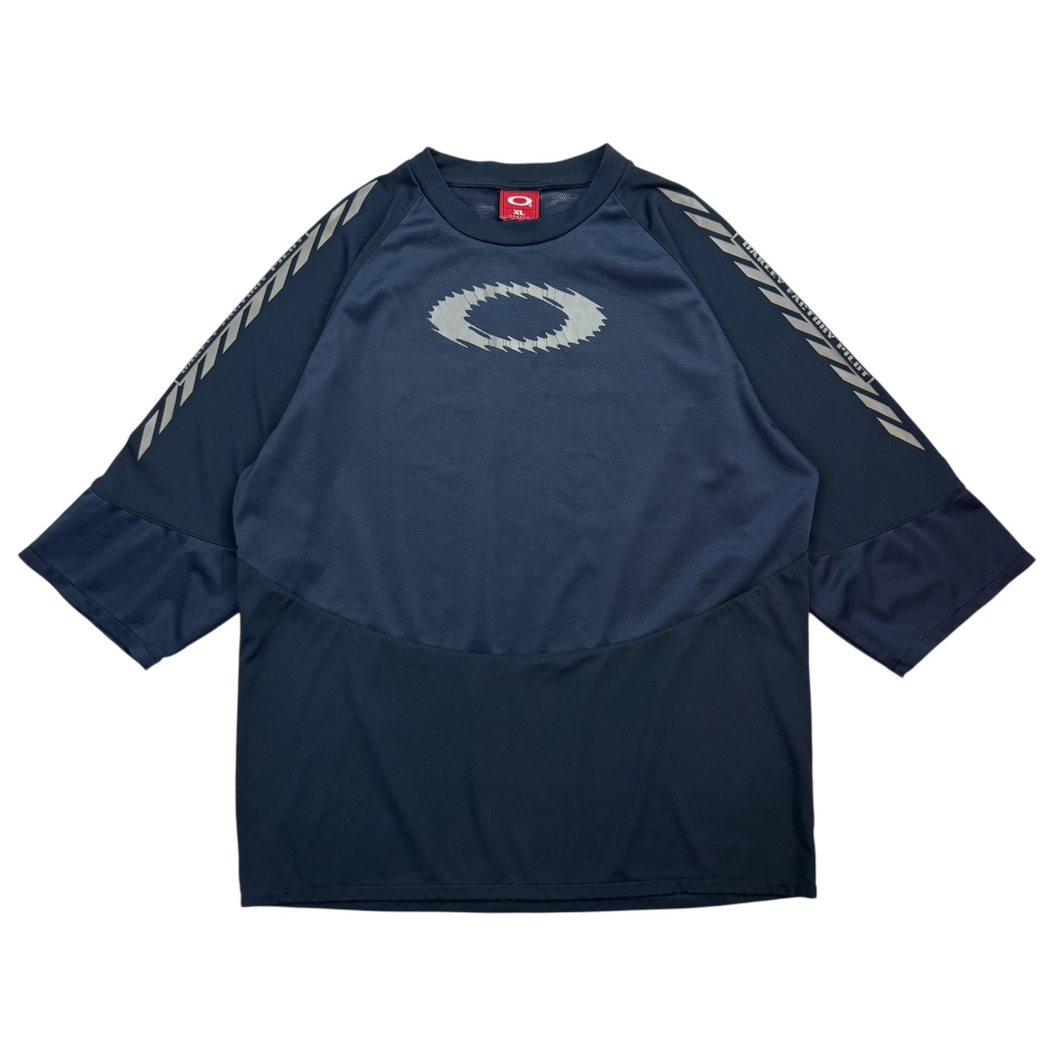 Vintage Oakley Factory Pilot Half Sleeve Jersey Navy Blue