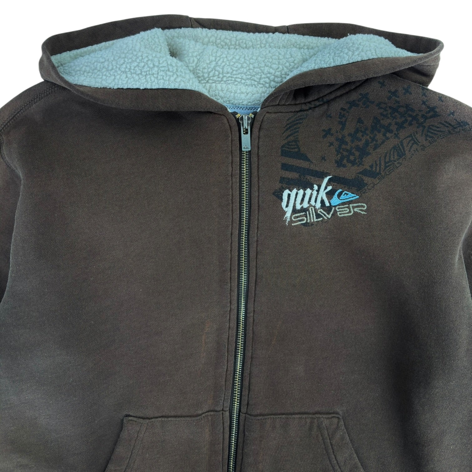 (W) Y2K Quiksilver Zip Up Hoodie Brown