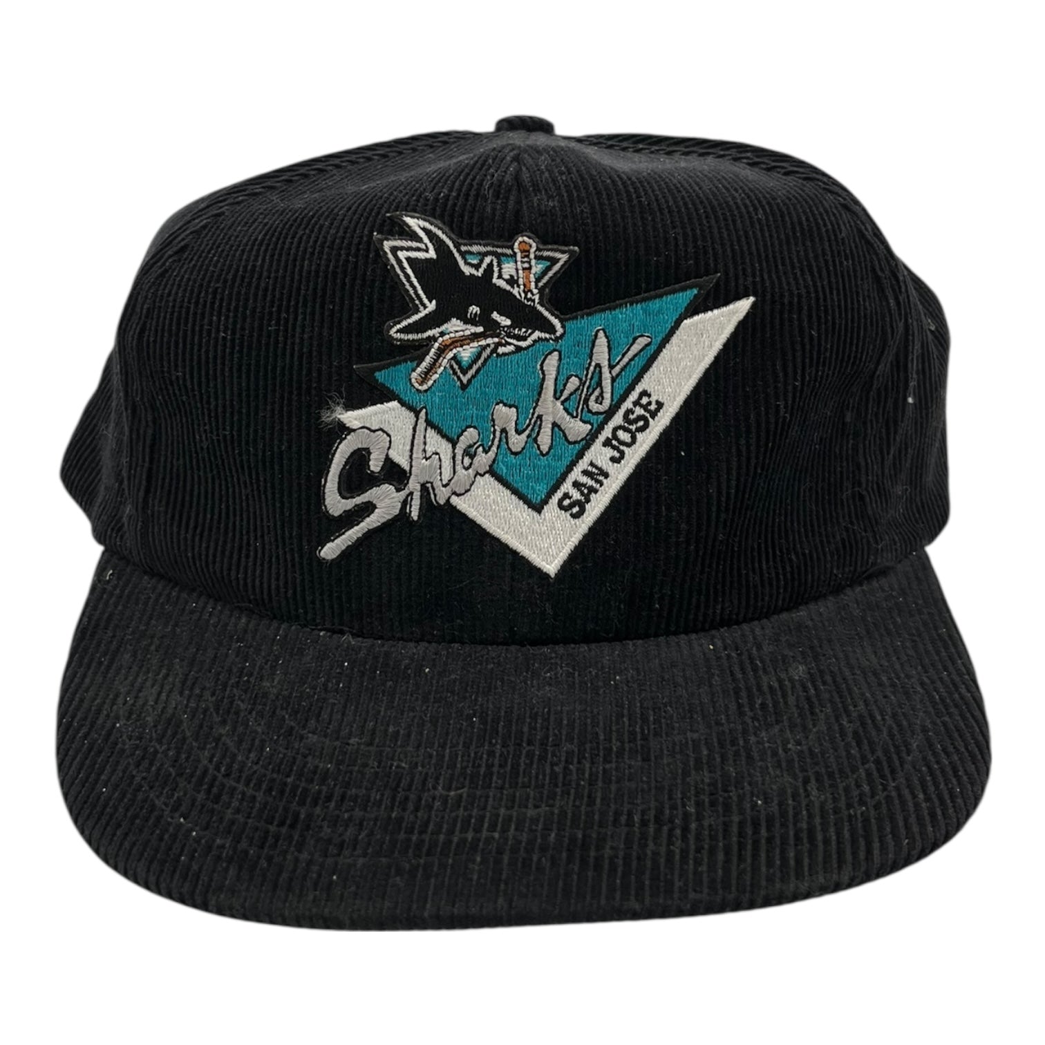 Vintage San Jose Sharks Corduroy Hat Black