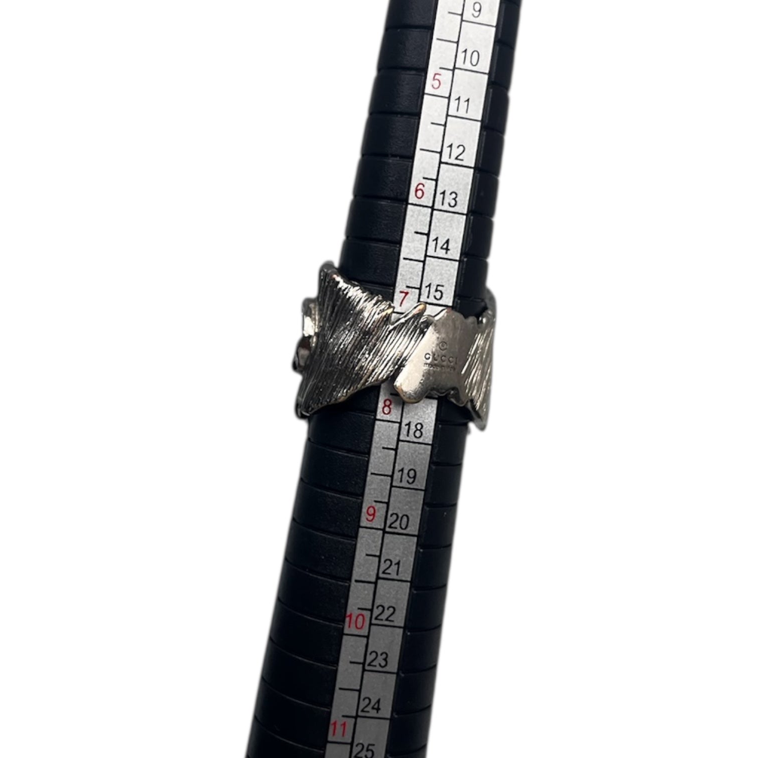 Gucci Brutalist Gem Stone Silver Ring