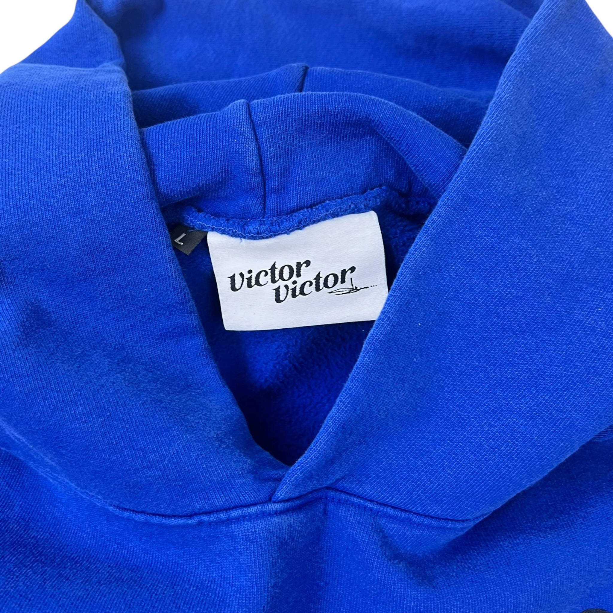 Victor Victor Worldwide x Slawn Logo Limited-edition Collaboration Hoodie Blue