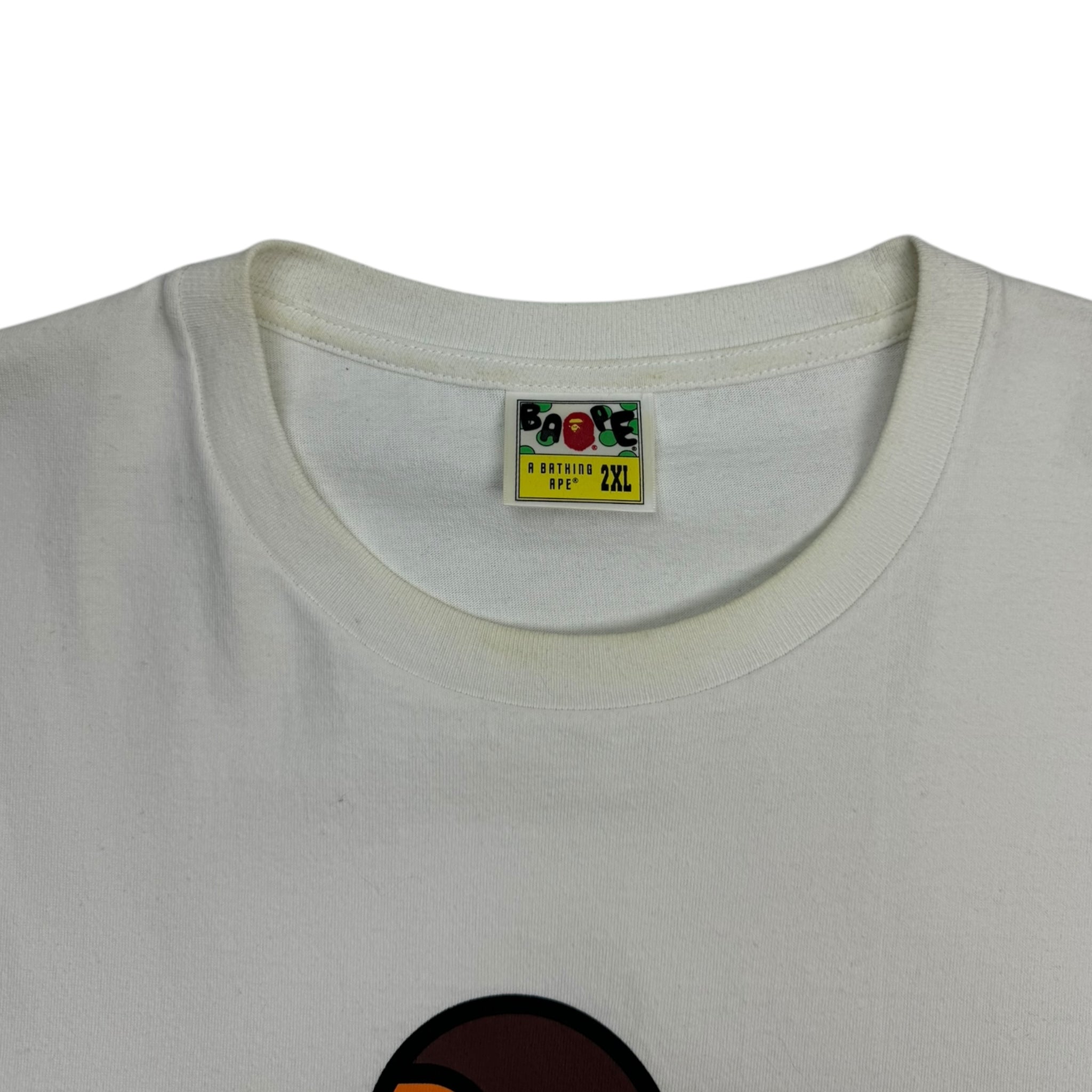 Bape Space Camo Milo On Big Ape Tee White