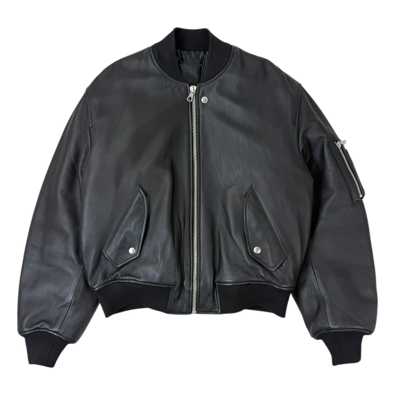 Stussy Leather Built Bomber Black