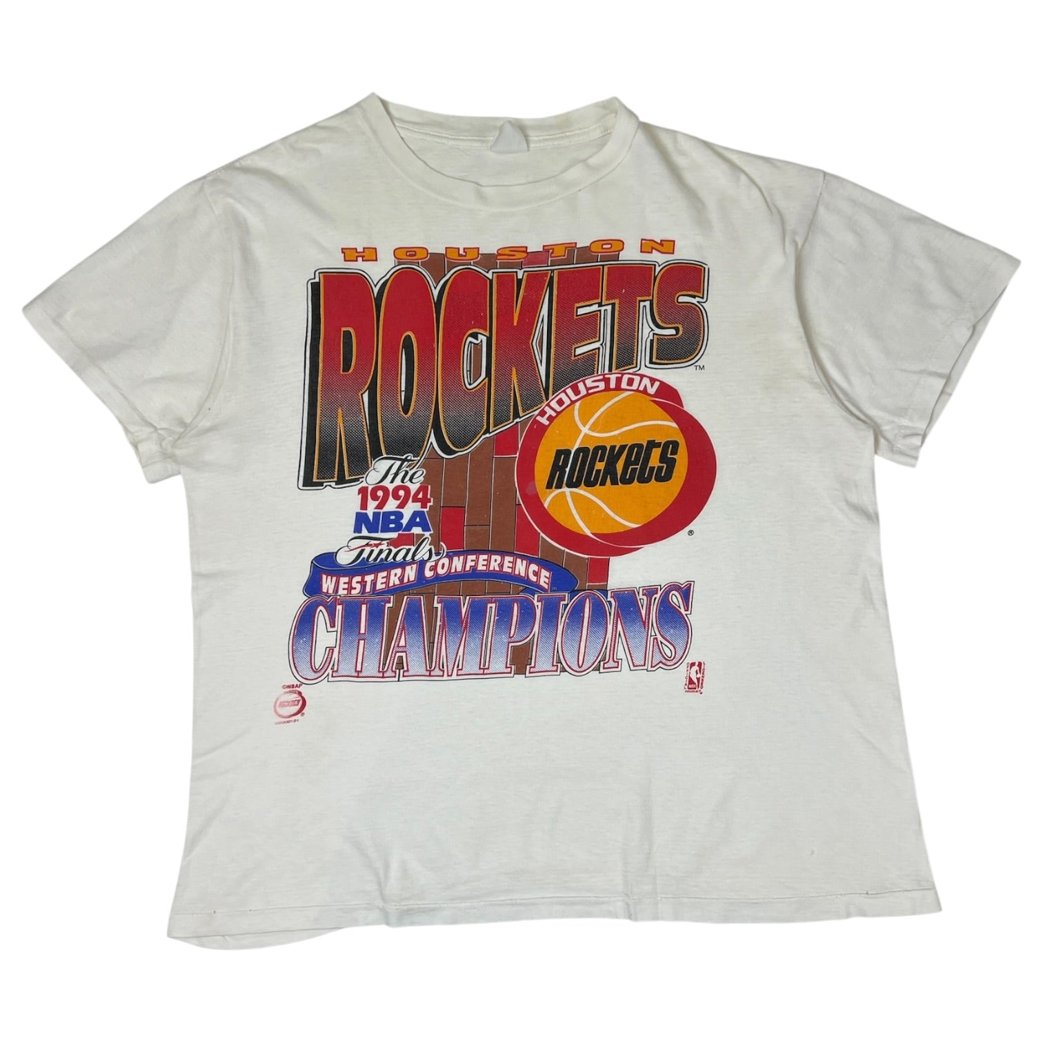 Vintage 1994 Western Conference Champions Houston Rockets T-Shirt White