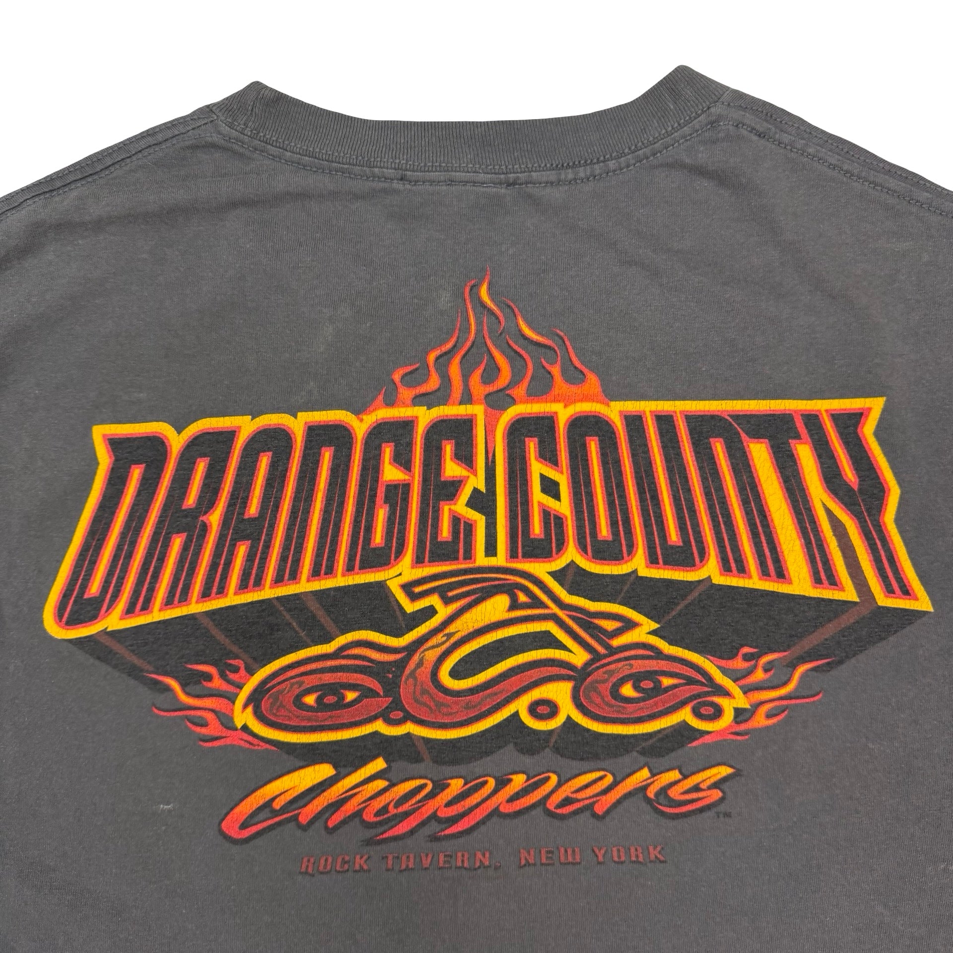 Vintage Orange County Choppers Rock Tavern Flame Tee Grey