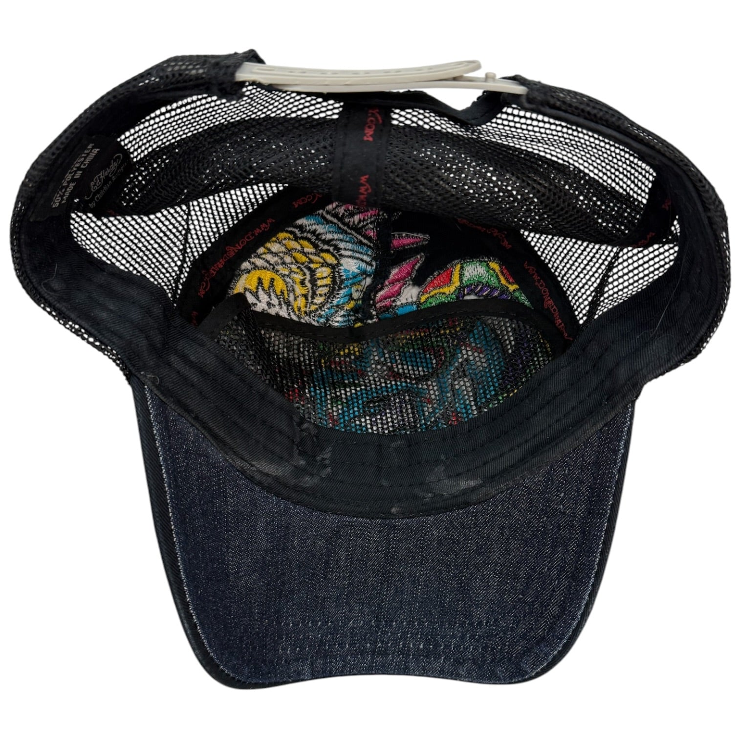 Vintage Y2K Ed Hardy Embroidered Hat Black