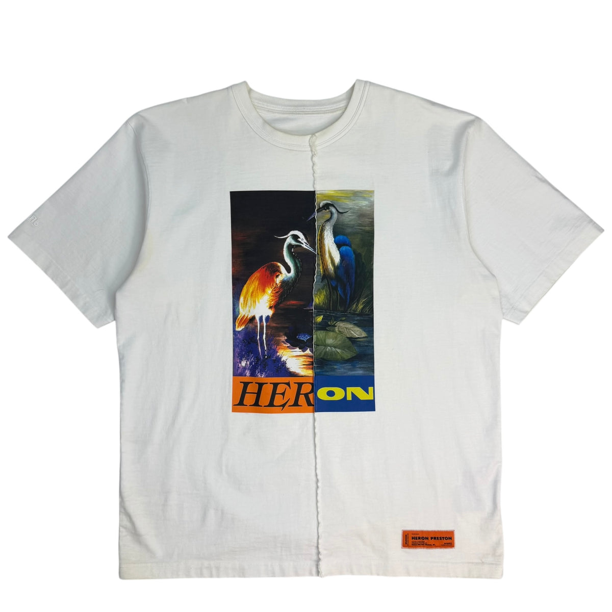 Heron Preston Split Herons Oversized Tee White