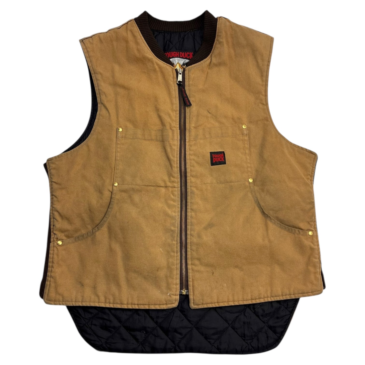 Vintage Tough Duck Quilted Vest Khaki