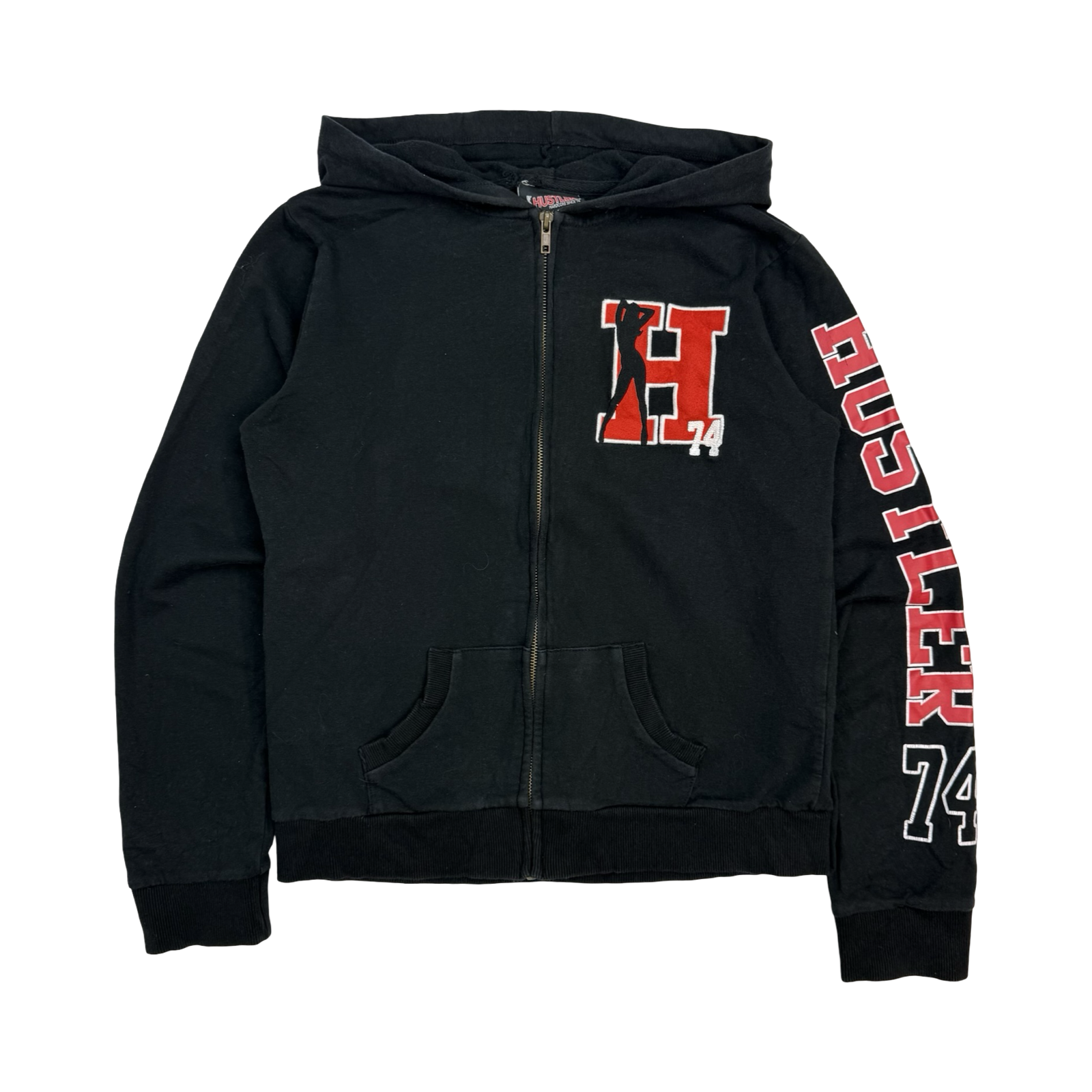 (W) Vintage Hustlers ‘74 Zip Up Hoodie Black