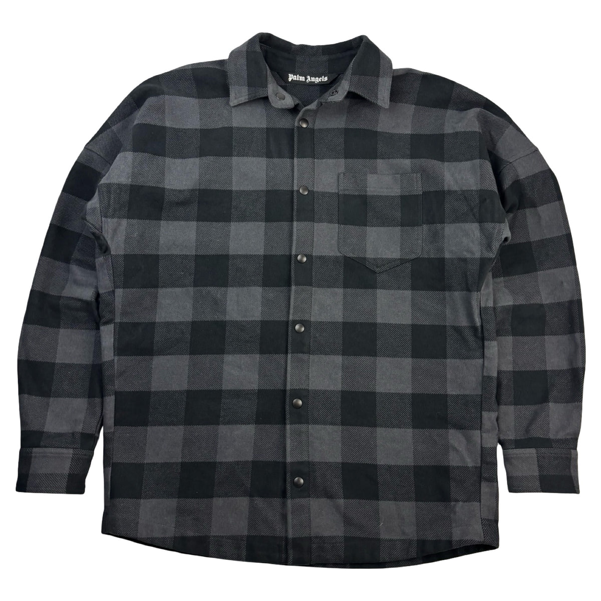 Palm Angels Curved Logo Flannel Black/Grey