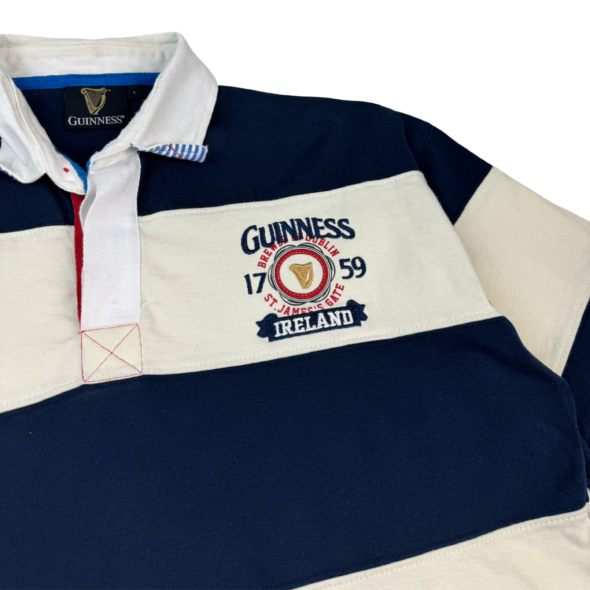 Vintage Guinness Striped Polo Shirt