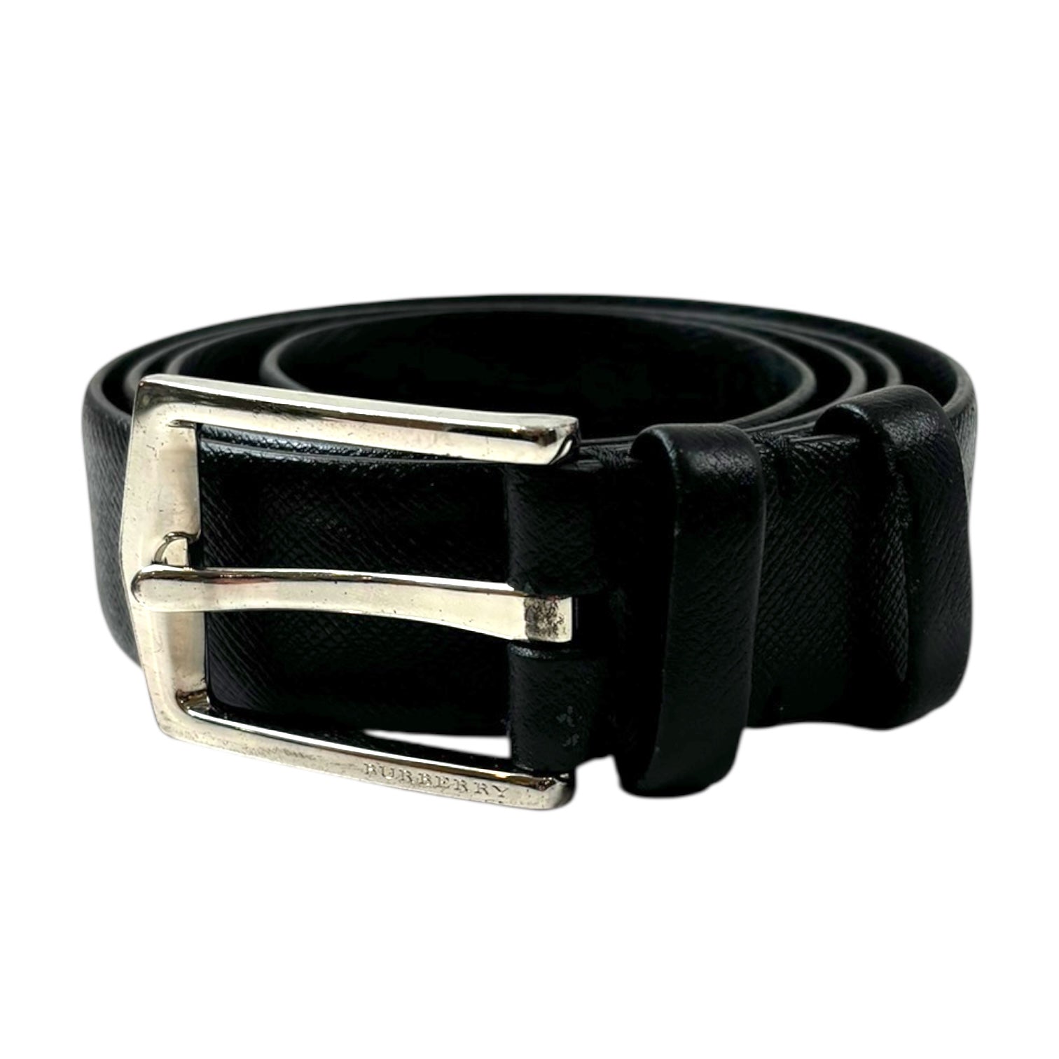 Burberry Textured Leather Belt Black