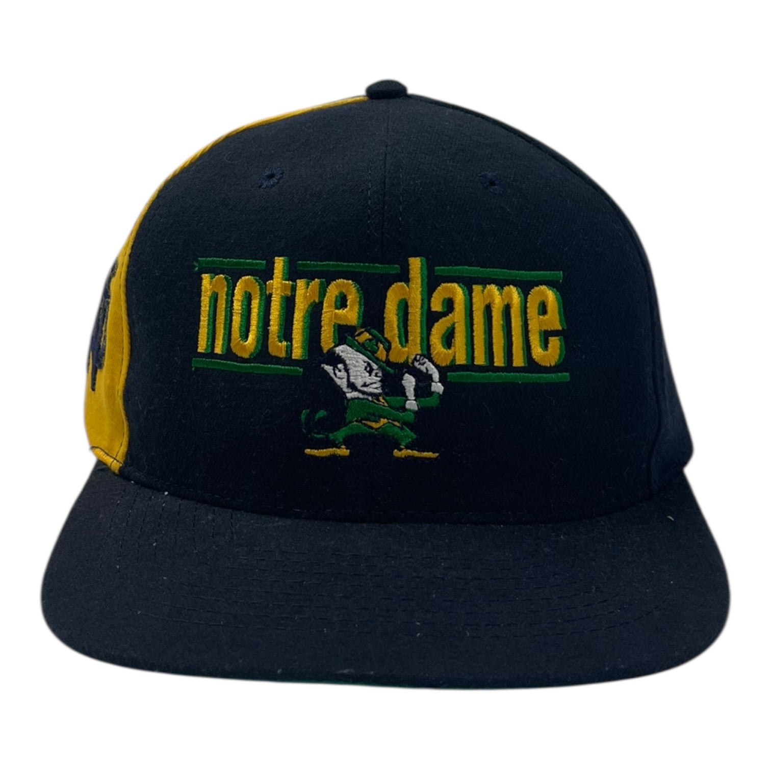 Vintage Notre Dame Fighting Irish Snap Back Hat Navy/Yellow