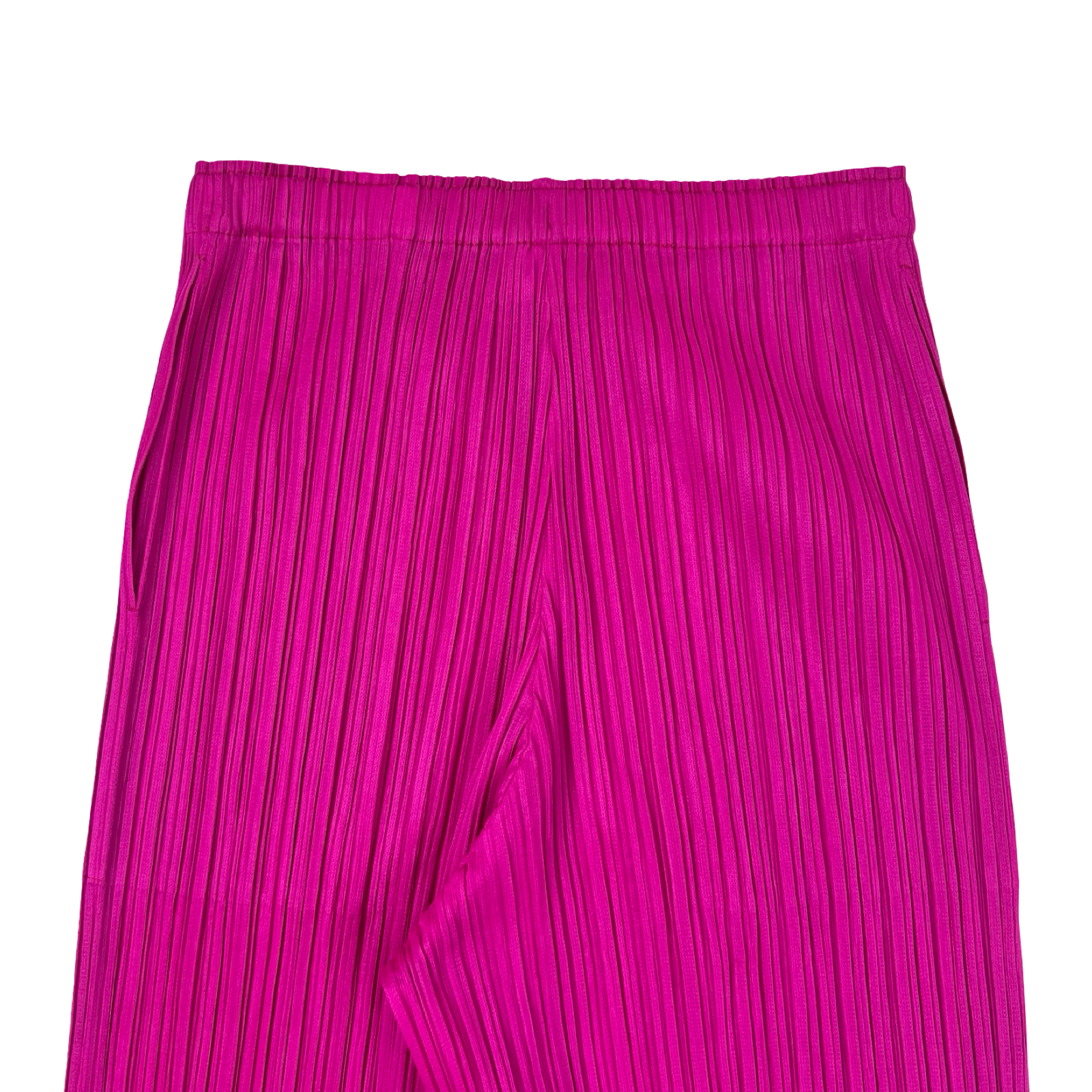 (W) Pleats Please Issey Miyake Pleated Elasticated Waistband Trousers Hot Pink