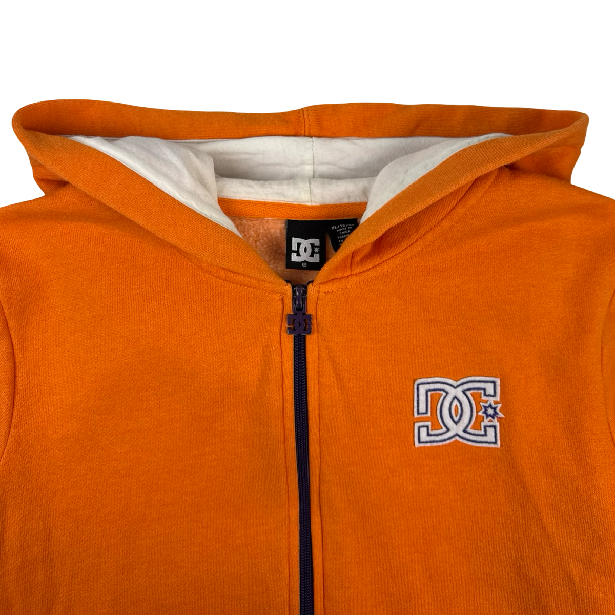 (W) Vintage Y2K DC Shoe Co. Zip Up Hoodie Orange