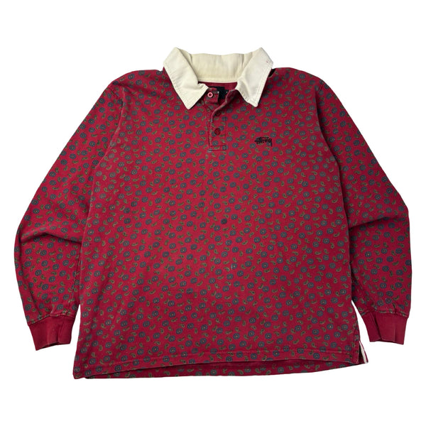 Stussy Paisley Rugby L/S Polo Cardinal