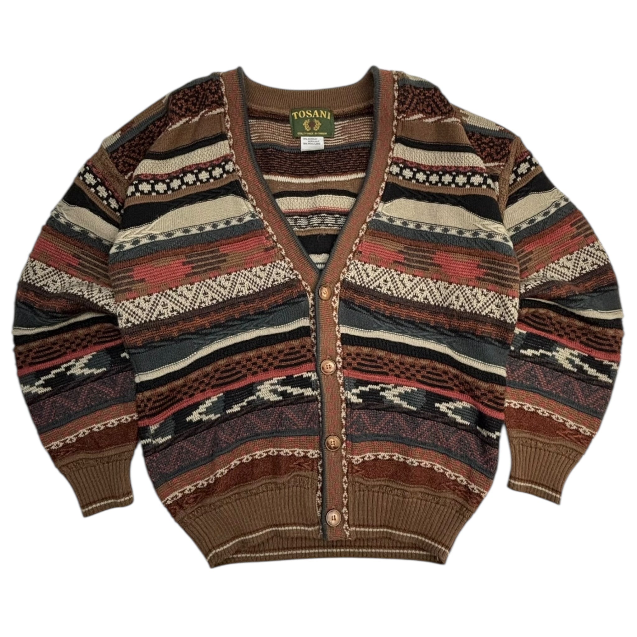 Vintage Tosani V-Neck 3D Knit Orange