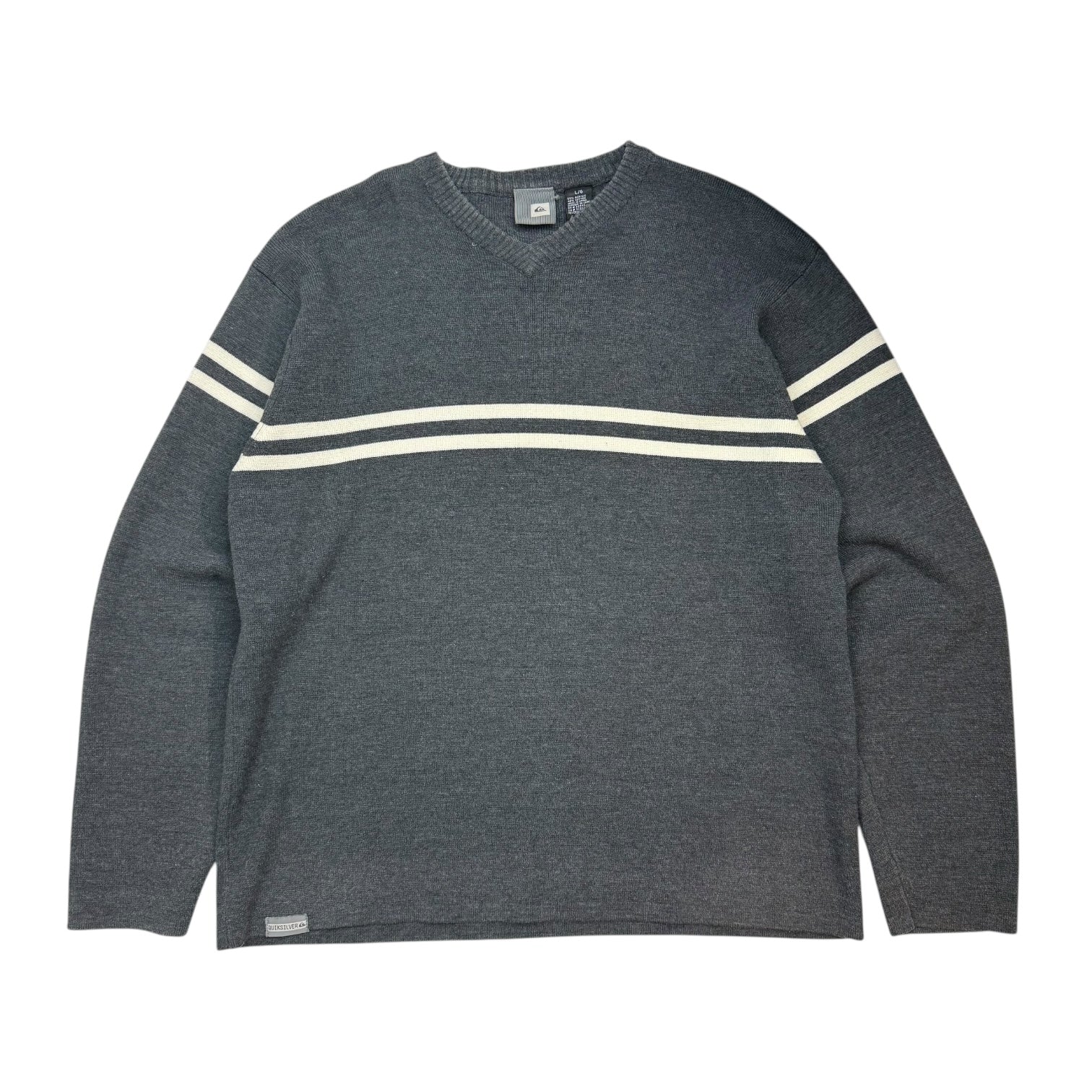 Vintage Quicksilver V Neck Sweater Grey