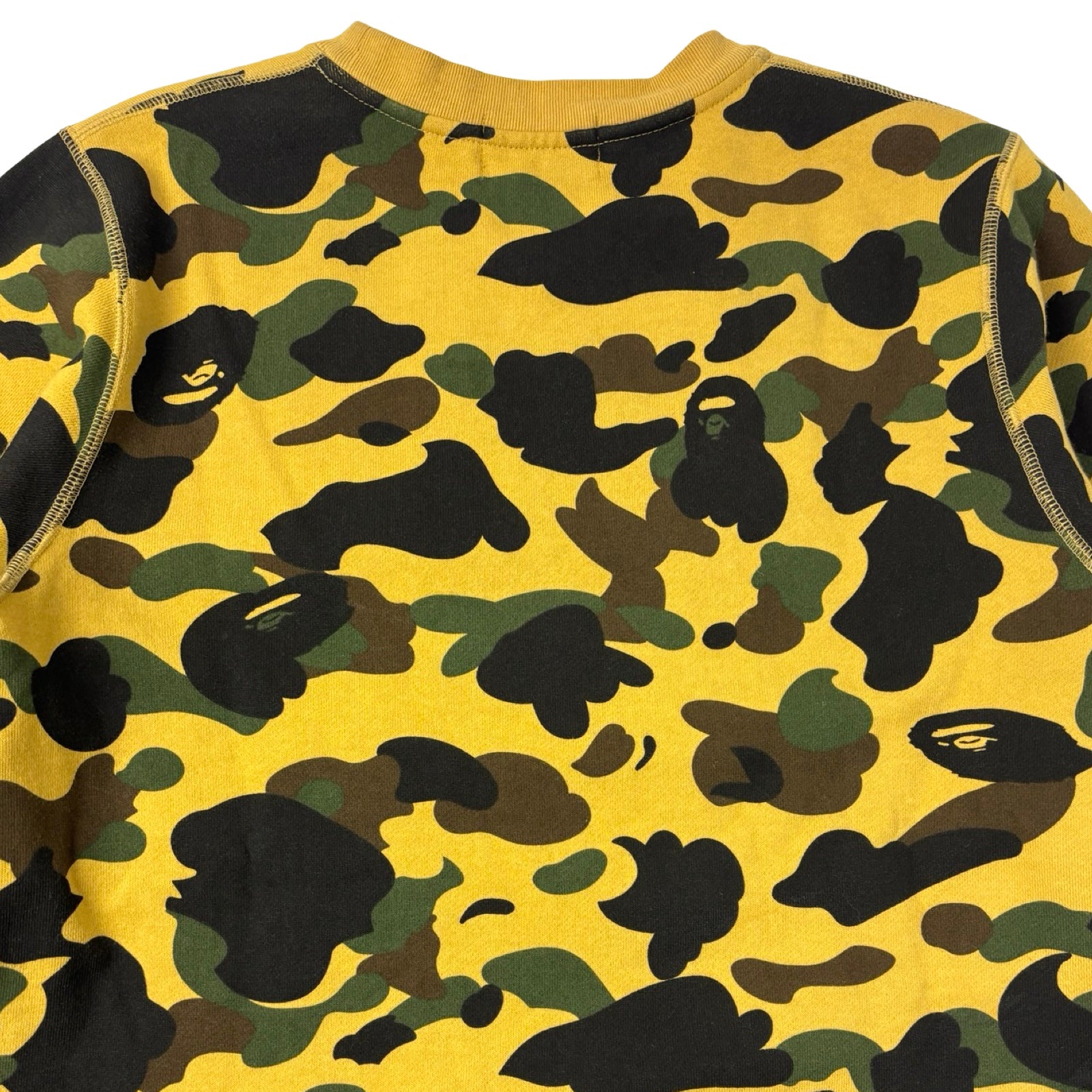 A Bathing Ape 1st Camo Ape Head Crewneck Yellow