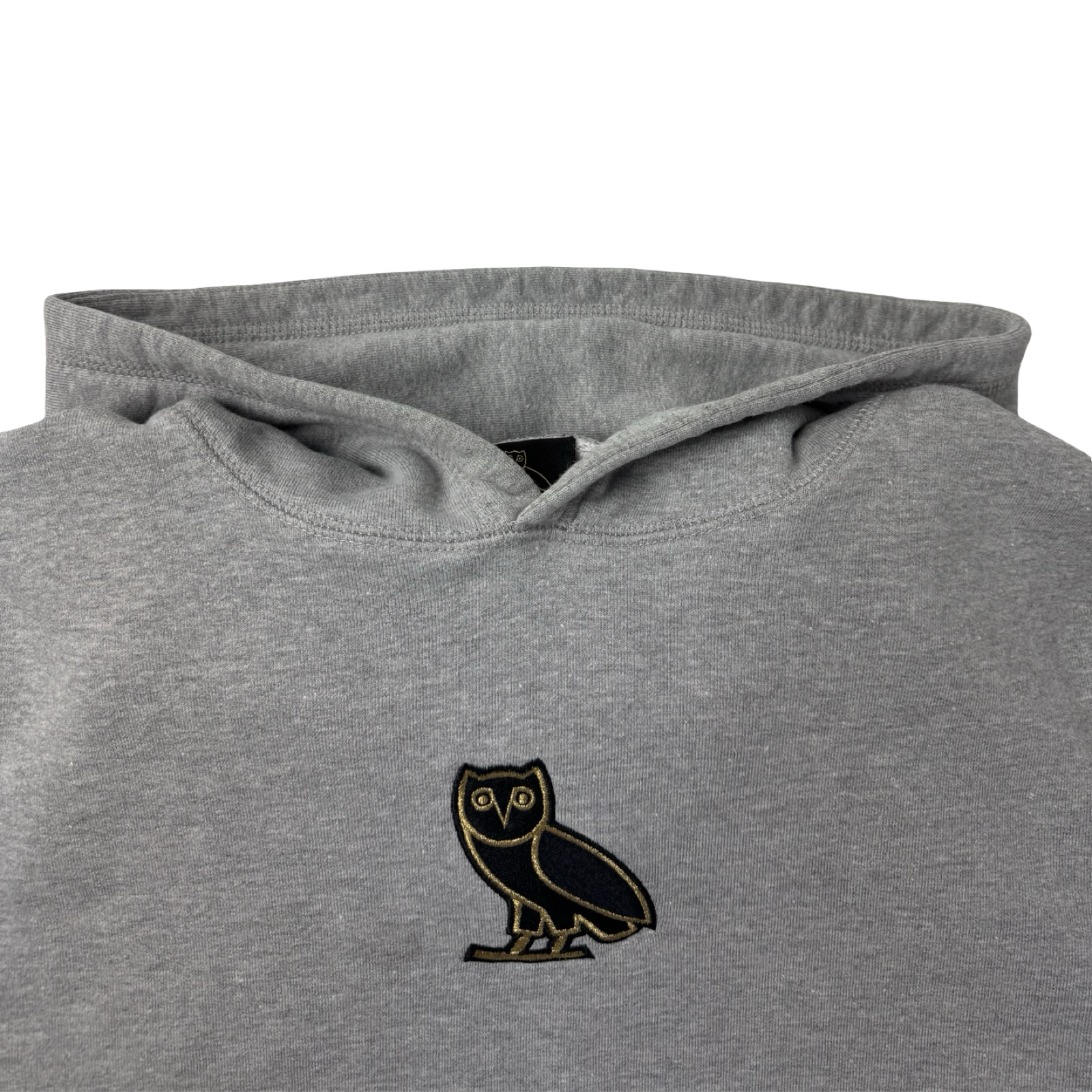 OVO Owl Logo Embroidery Hoodie Grey