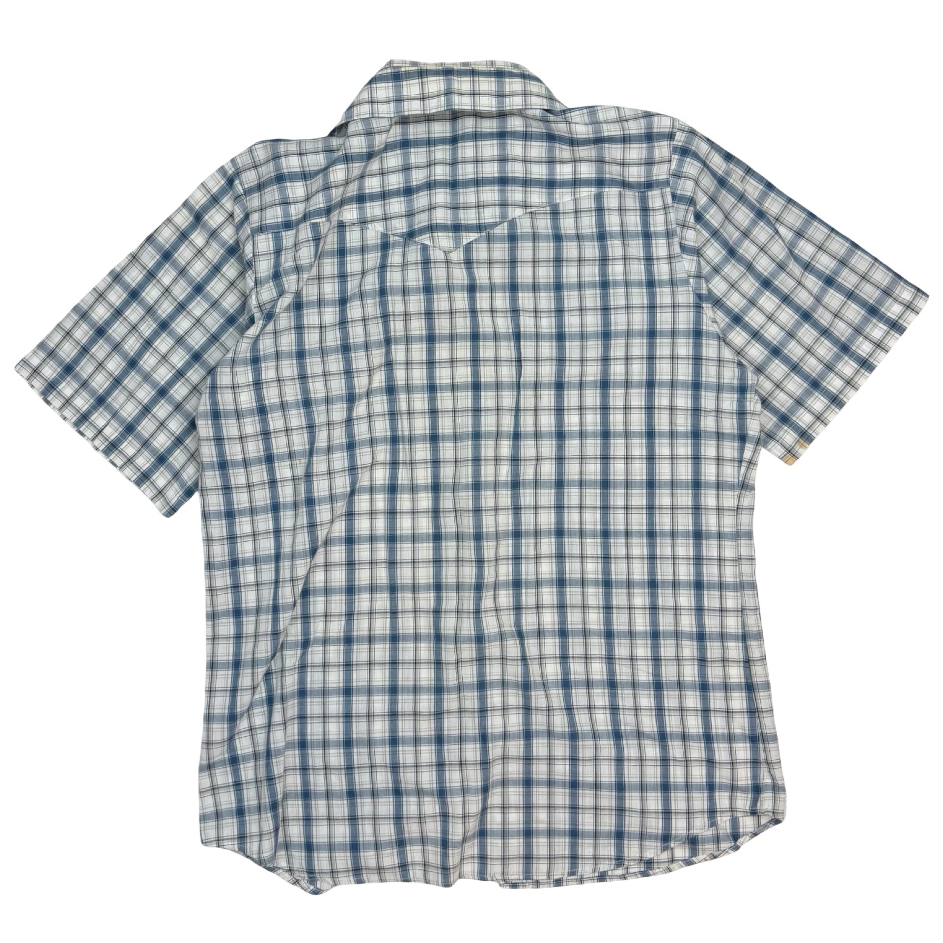 Vintage Ash Creek Short Sleeve Snap Button Up Blue/White