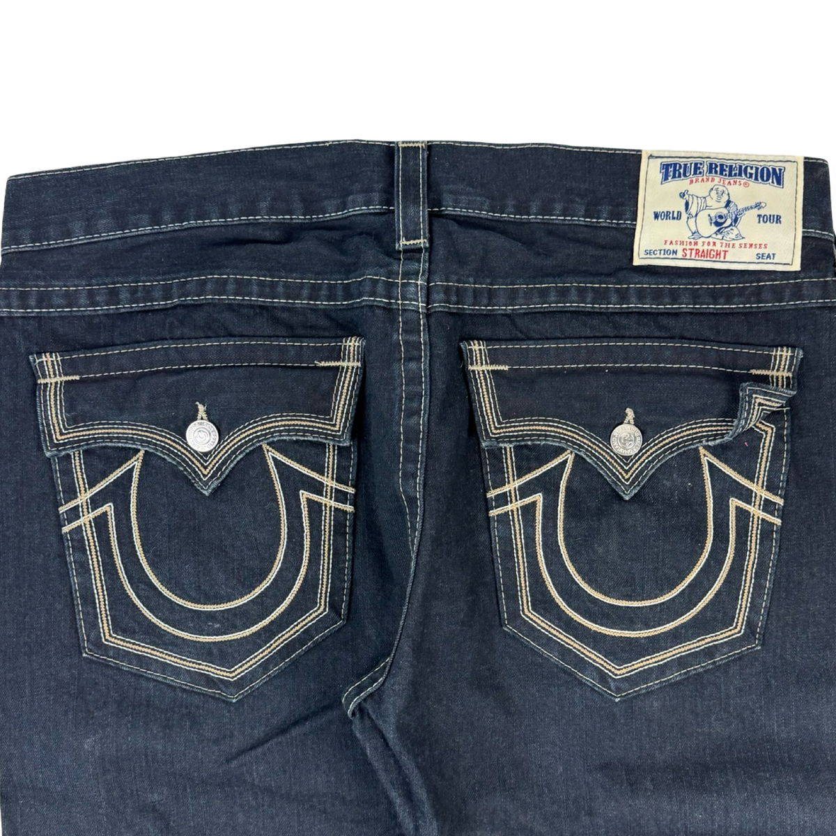 Vintage True Religion Contrast Stitch Bottoms Dark Wash