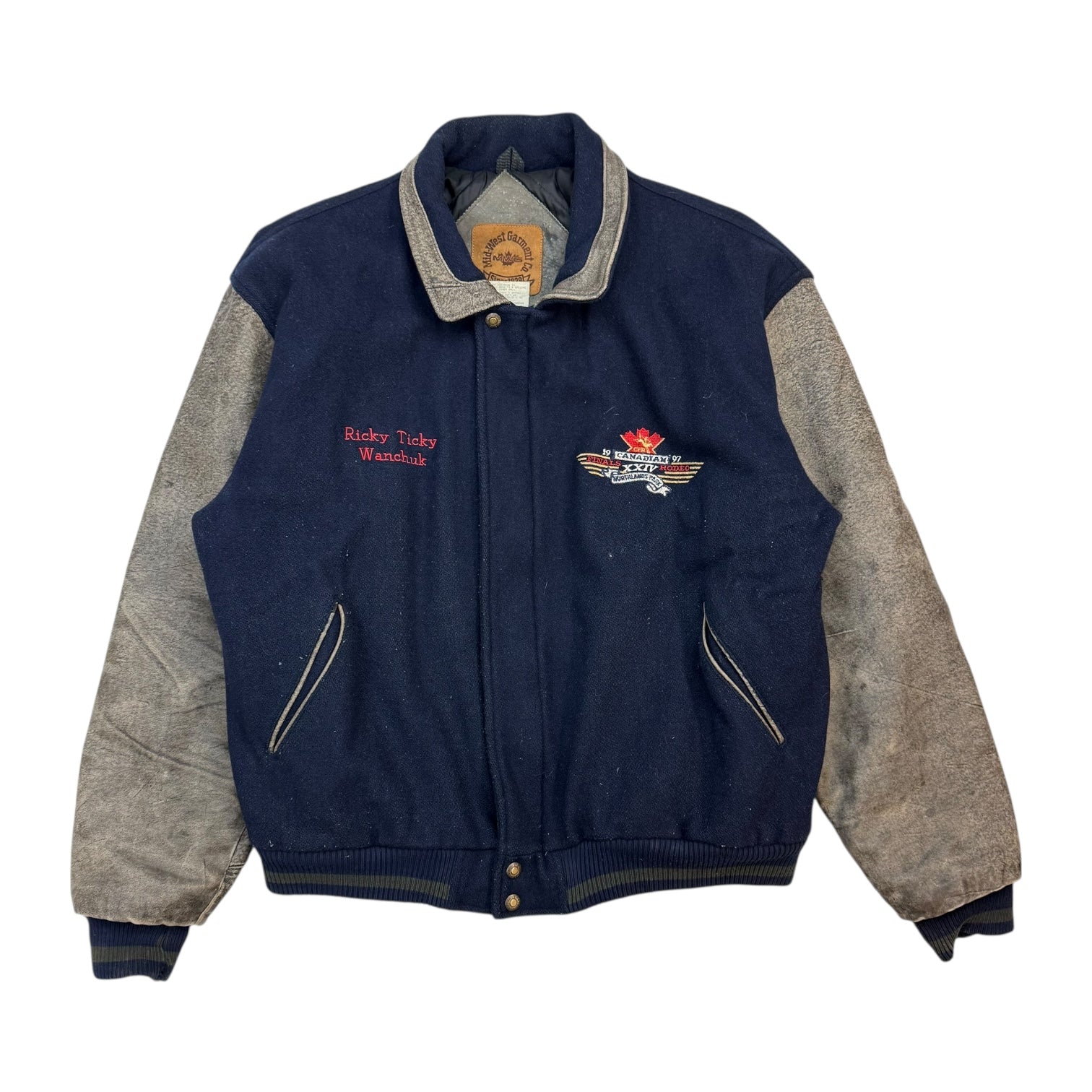 1997 Canadian Finals Rodeo Bomber Jacket Navy Blue
