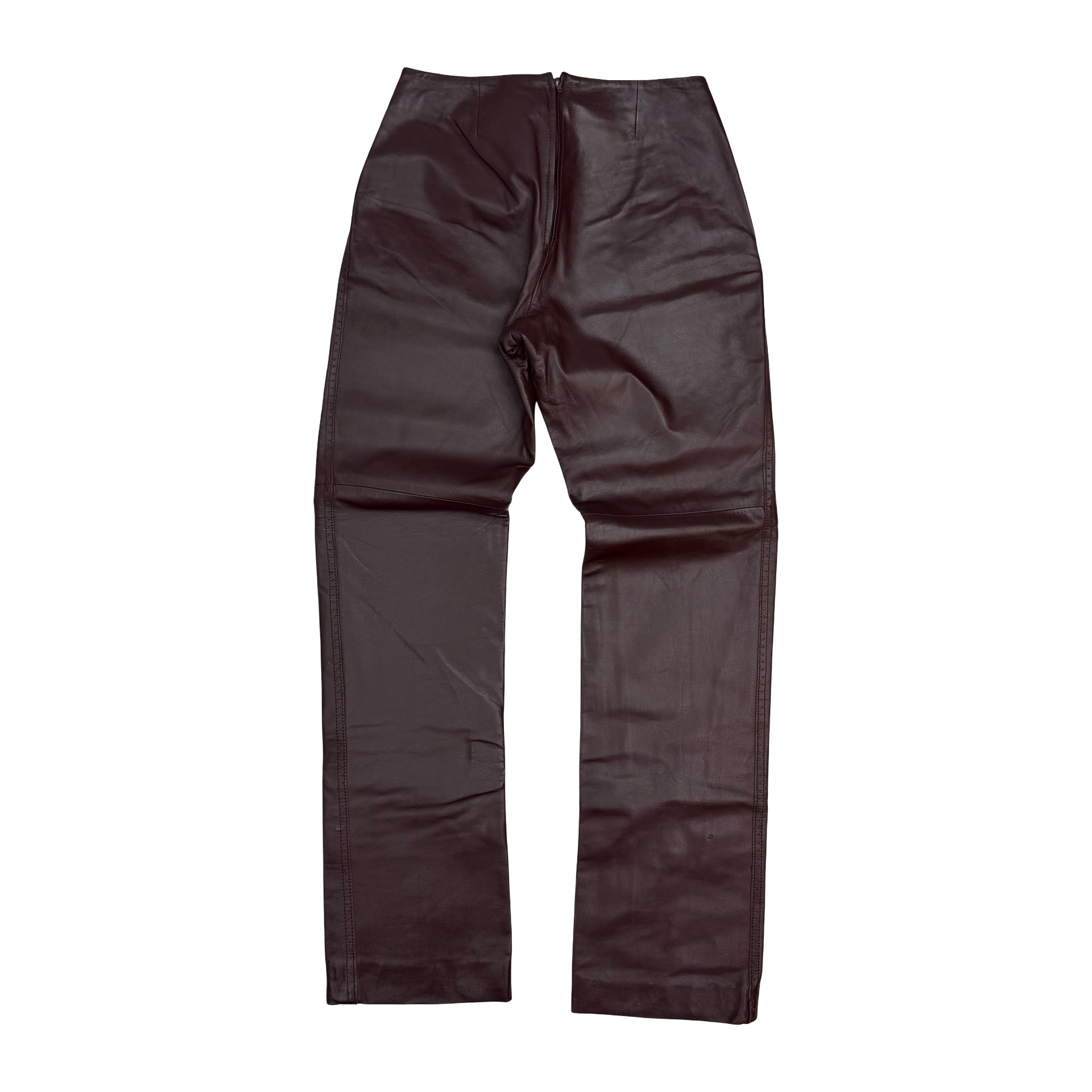 (W) Vintage Danier Leather Pants Maroon