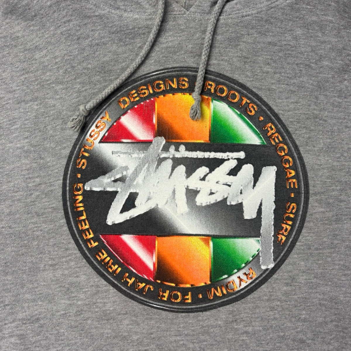 Stussy Roots Reggae Surf Pullover Hoodie Grey