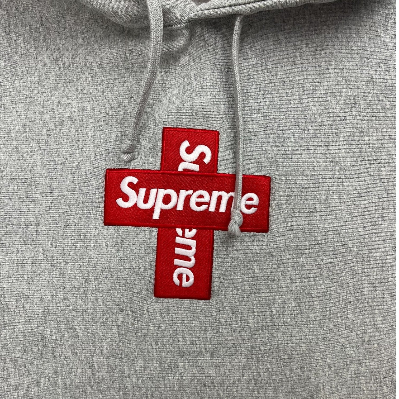 Supreme Cross Box Logo Hoodie Grey