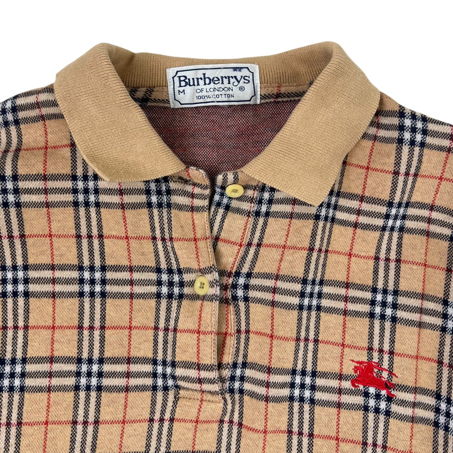 Vintage Burberrys Nova Check Long-Sleeve Polo Shirt