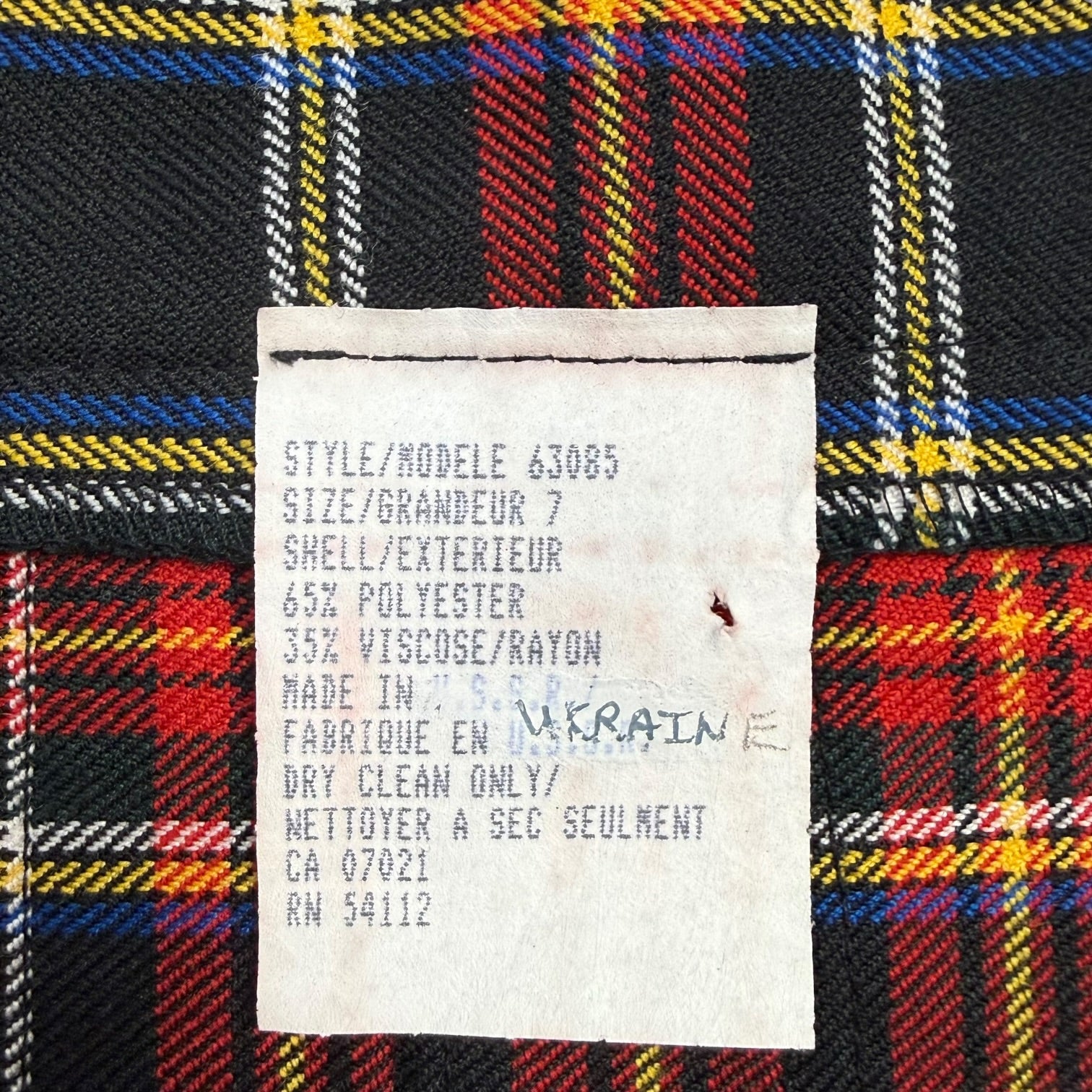 (W) Vintage Tartan Pleated Skirt Plaid