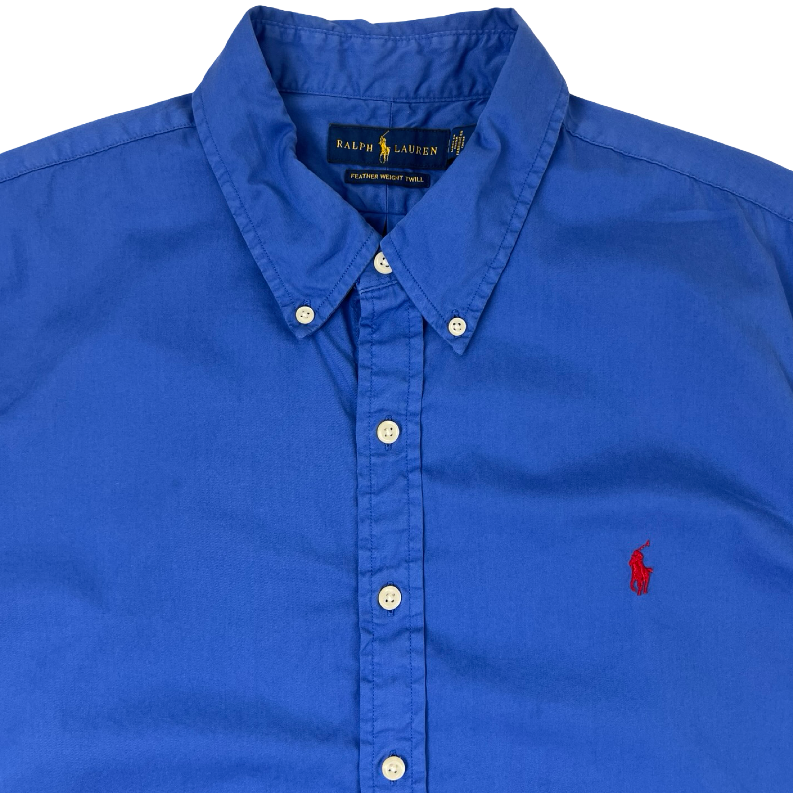 Vintage Polo Ralph Lauren Cotton Twill Button Up Shirt Blue