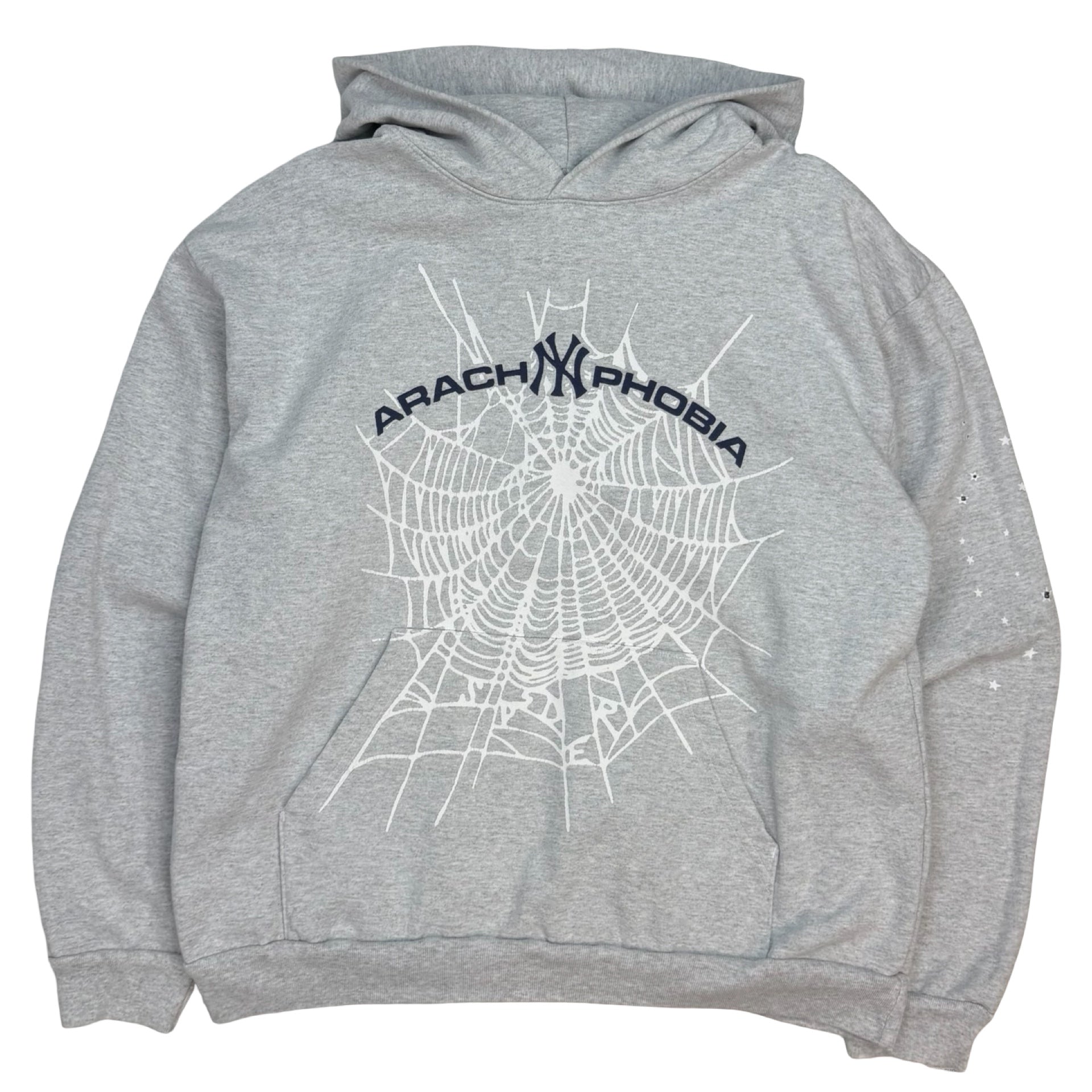 Sp5der Arach NY Phobia Hoodie Ash Grey