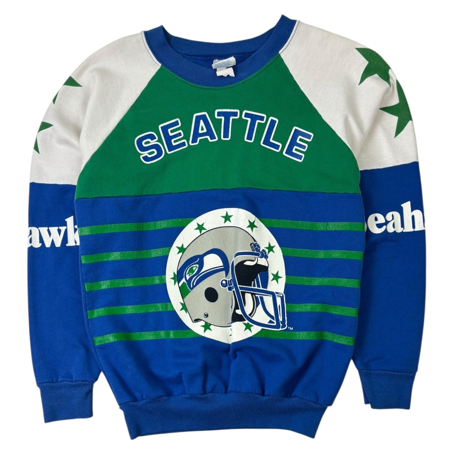 Vintage Seattle Seahawks AOP Crewneck Blue