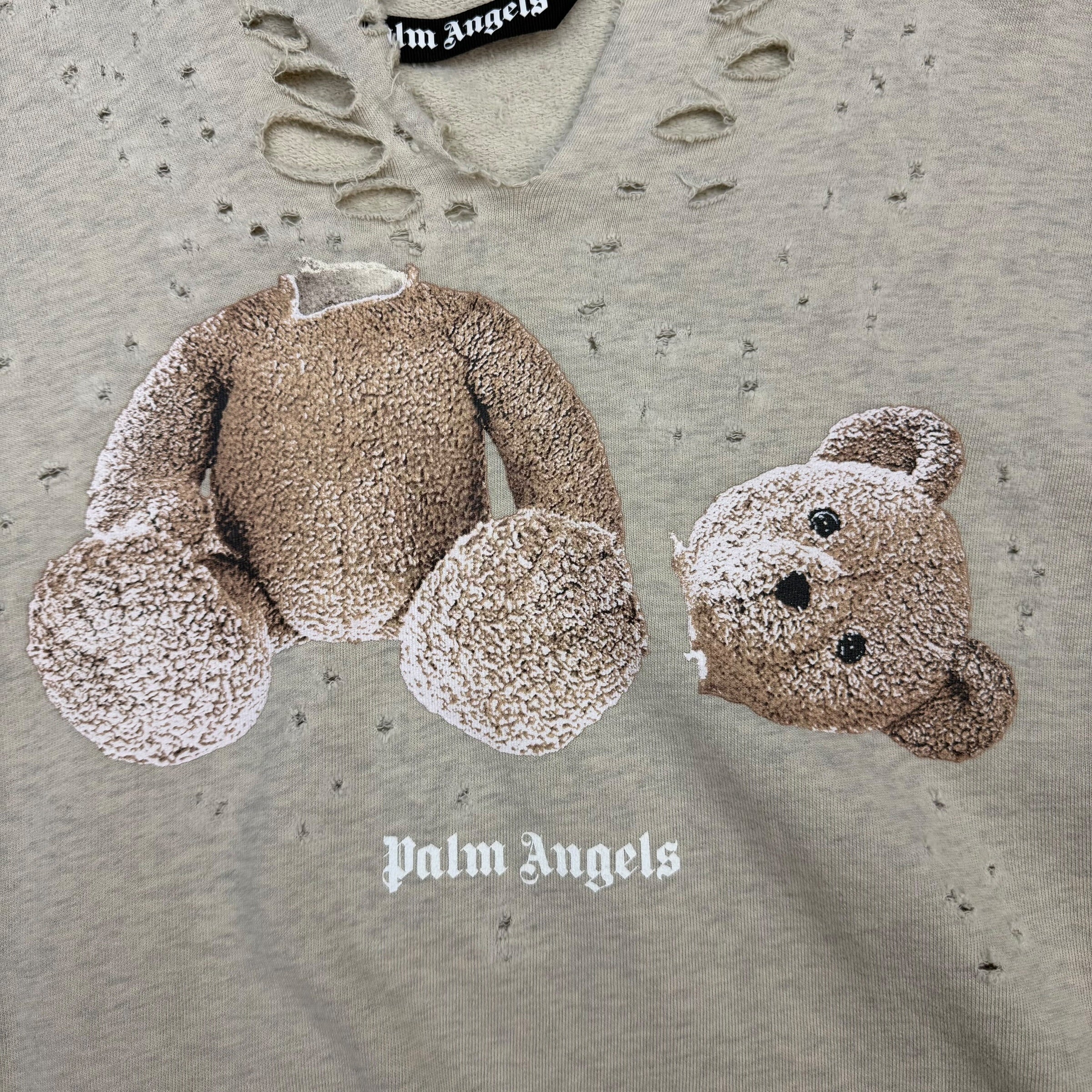 Palm Angels Distressed Sweater Biege