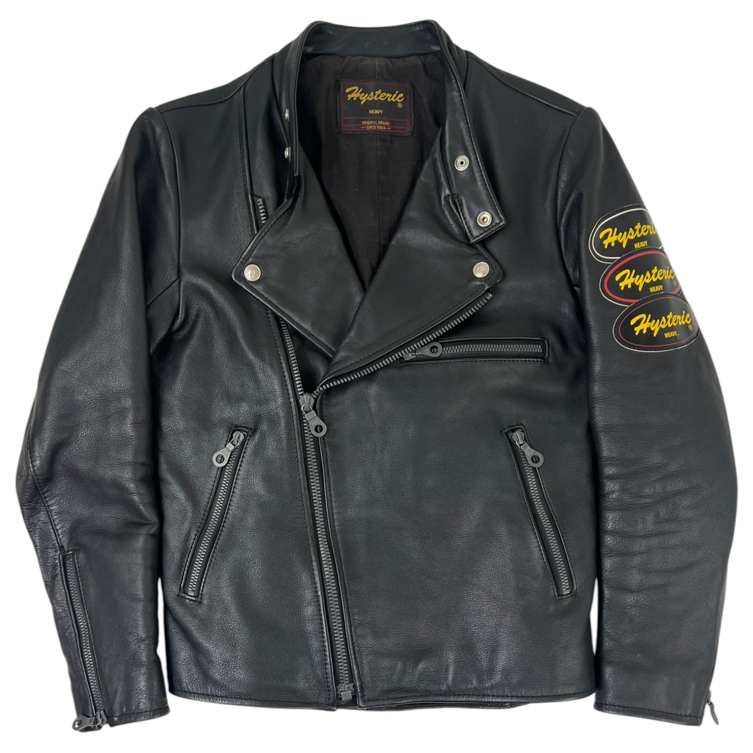 Vintage Hysteric Glamour Heavy Double Riders Leather Jacket Black