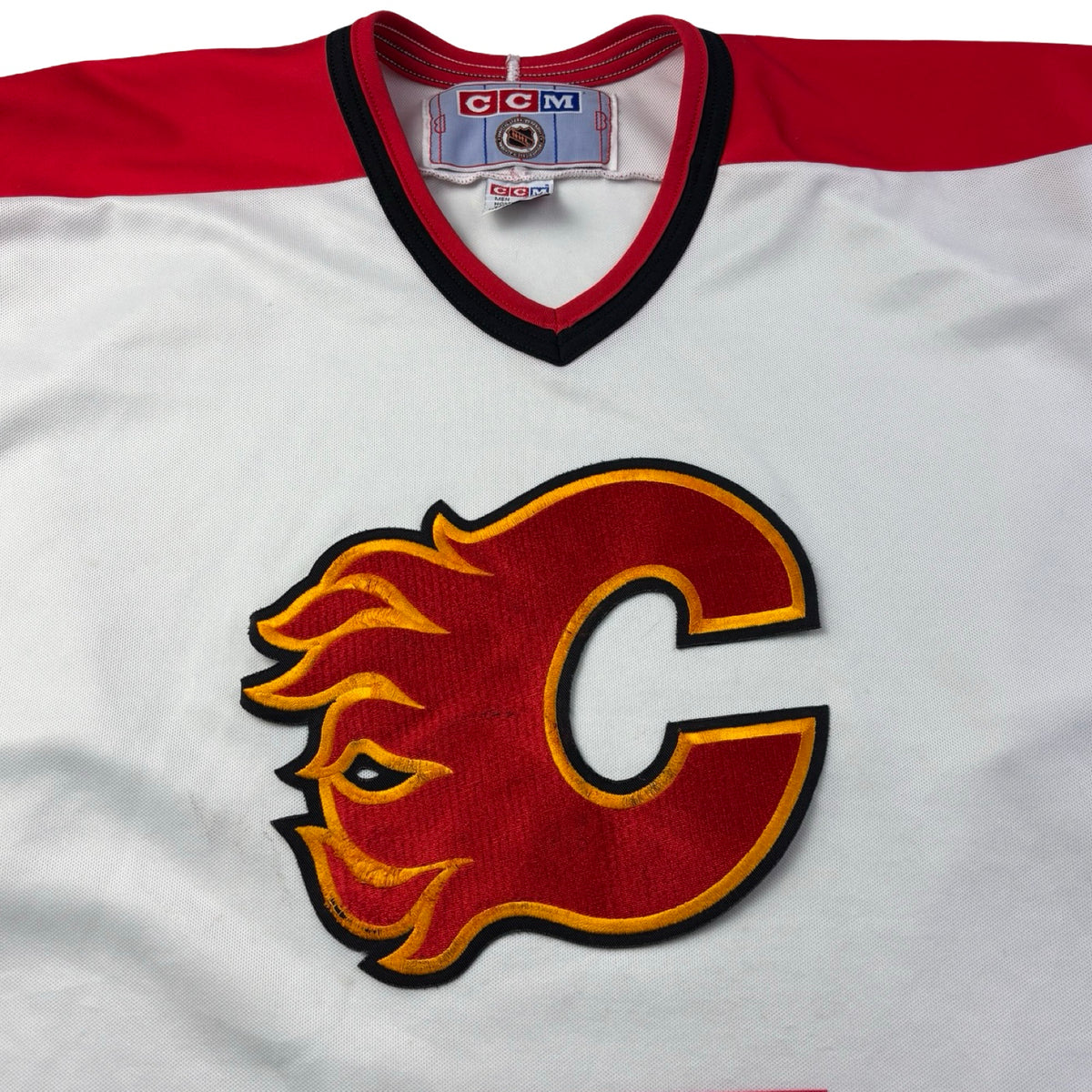 ‘90s CCM Calgary Flames Pedestal Home Jersey