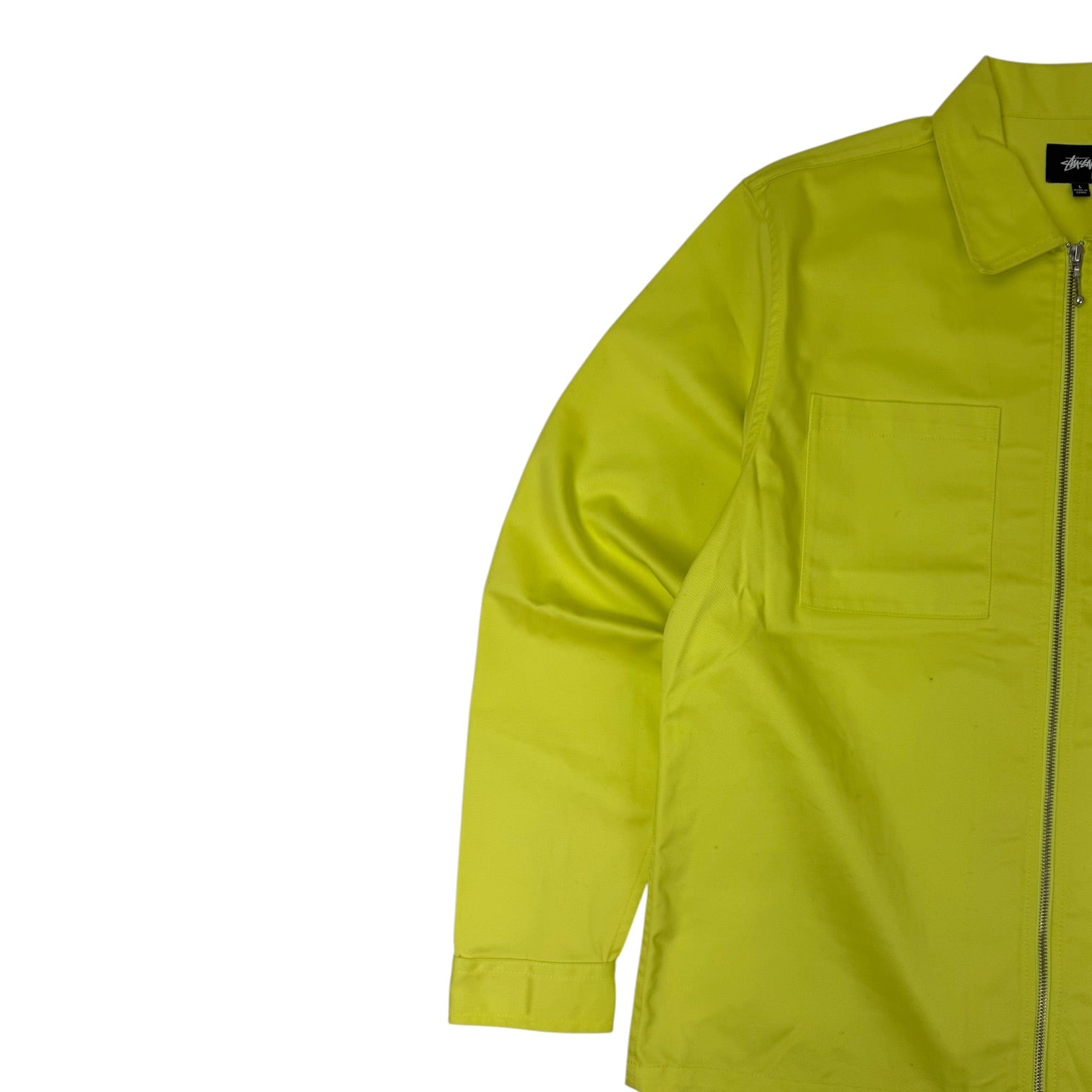 Stussy Canvas Work Zip Up Jacket Neon