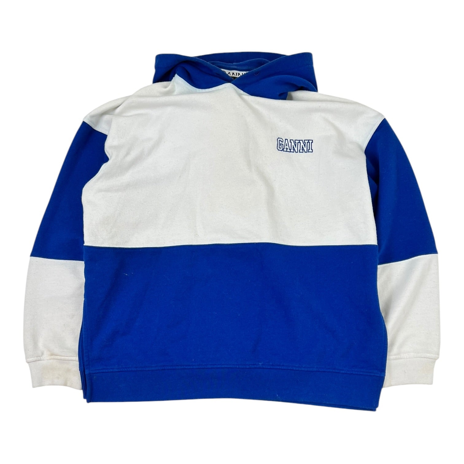 (W) GANNI Colorblock Hoodie Daphne Blue